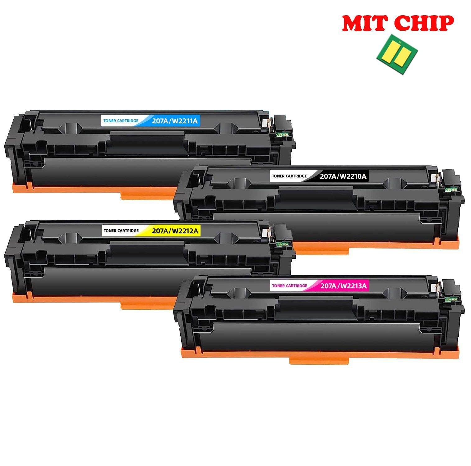 W2211X schwarz Pro M283fdn toner), pro W2210X MIT M255nw Tonerpatrone M282nw Seiten Toner für MIT Seiten 207A Set HP M255nw W2213X CHIP, (Packung, Toner W2212X Chip NEXPRO Farbe 3150 Laserjet M283fdw 2450 toner; pro M255dw 207X