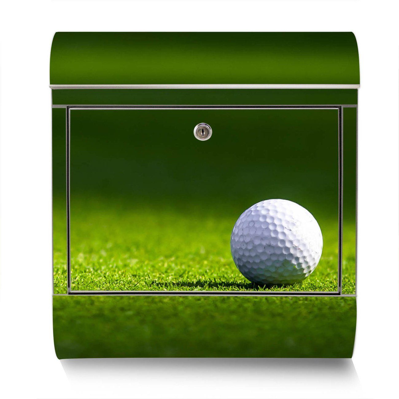 groß, banjado 42,5 mit 38 Edelstahl Wandbriefkasten Einsamer x Golfball (Wandbriefkasten Zeitungsfach), x12cm