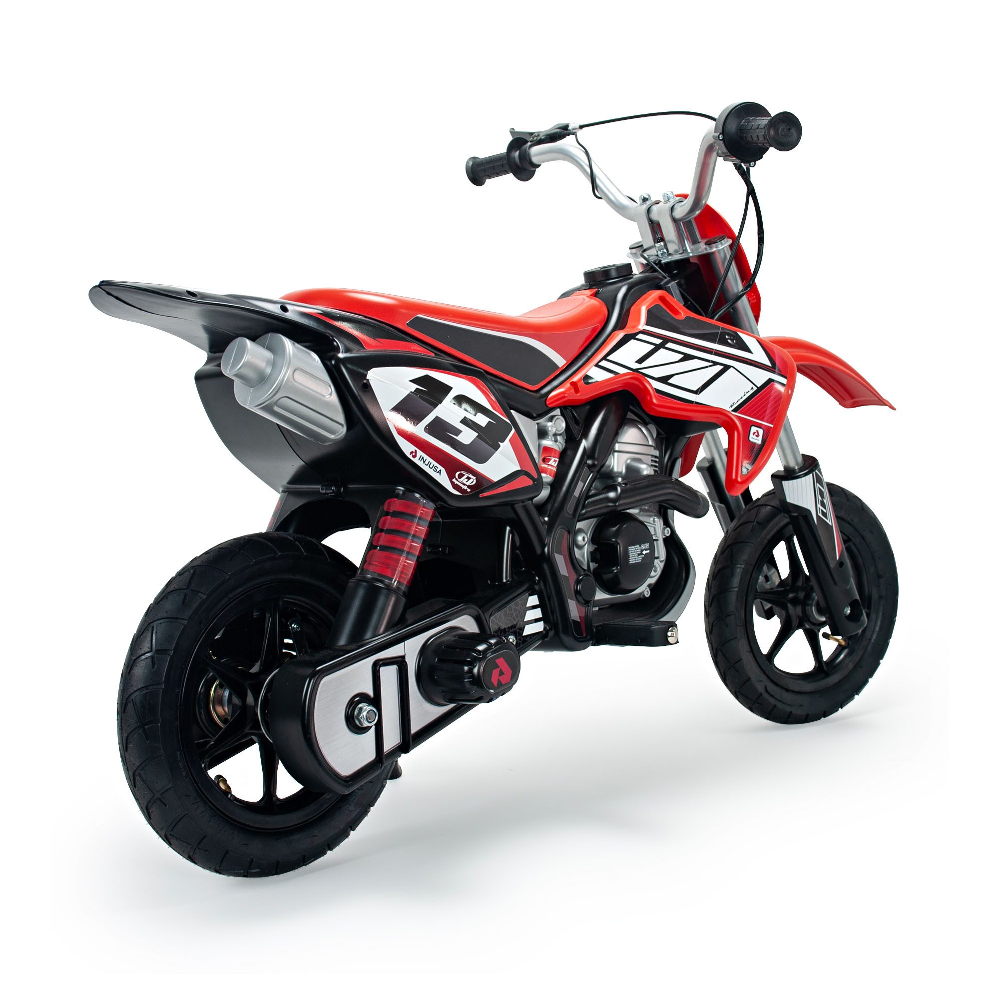 INJUSA Elektro-Kindermotorrad Red Fighter, Belastbarkeit 40 kg, Elektro-Kindermotorrad 24V, bis 11 km/h, Gummireifen & 40 kg Tragkraft