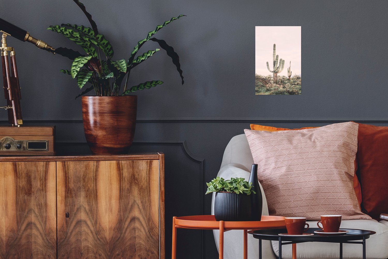 MuchoWow Poster Kaktus - Grün - Natur - Pflanzen, (1 St), Poster, Wandbild, Wandposter für Wohnzimmer, Ohne Rahmen