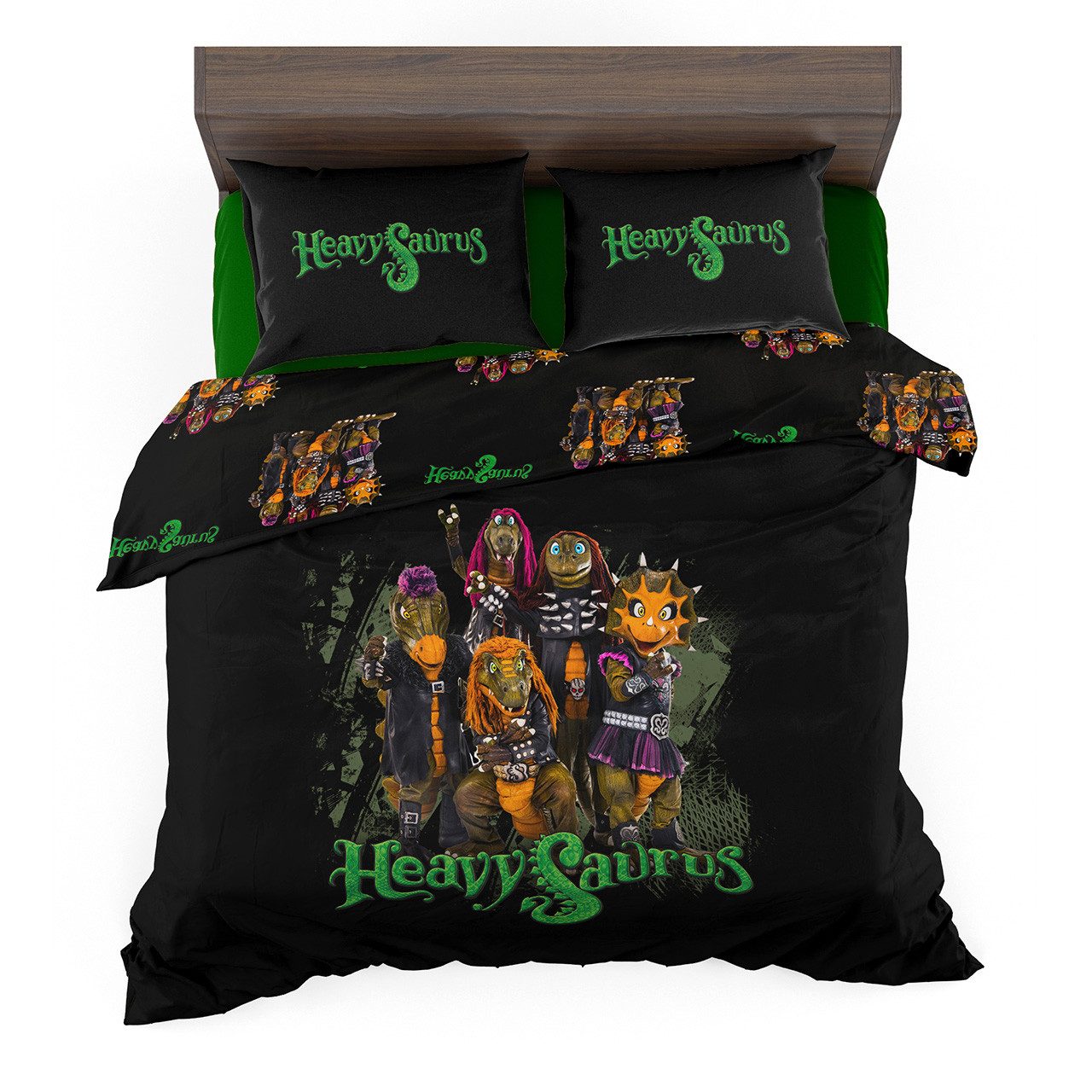 Metal Kids Kinderbettwäsche Set mit "Heavysaurus" Druck, Popeline, 4 teilig, 100% Baumwoll Popeline