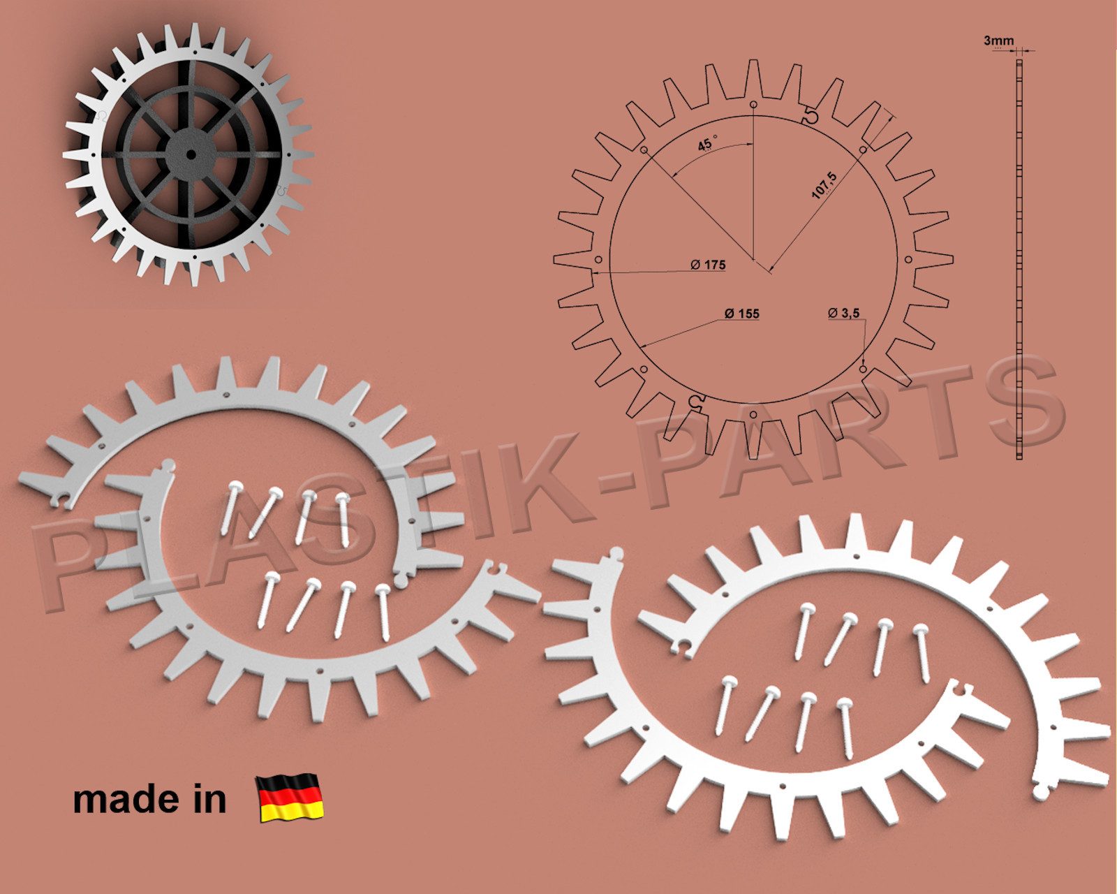 Mähroboter-Rad Spikes Offroad Profil Ferrex R800 Easy R800 Easy+ Mähroboter