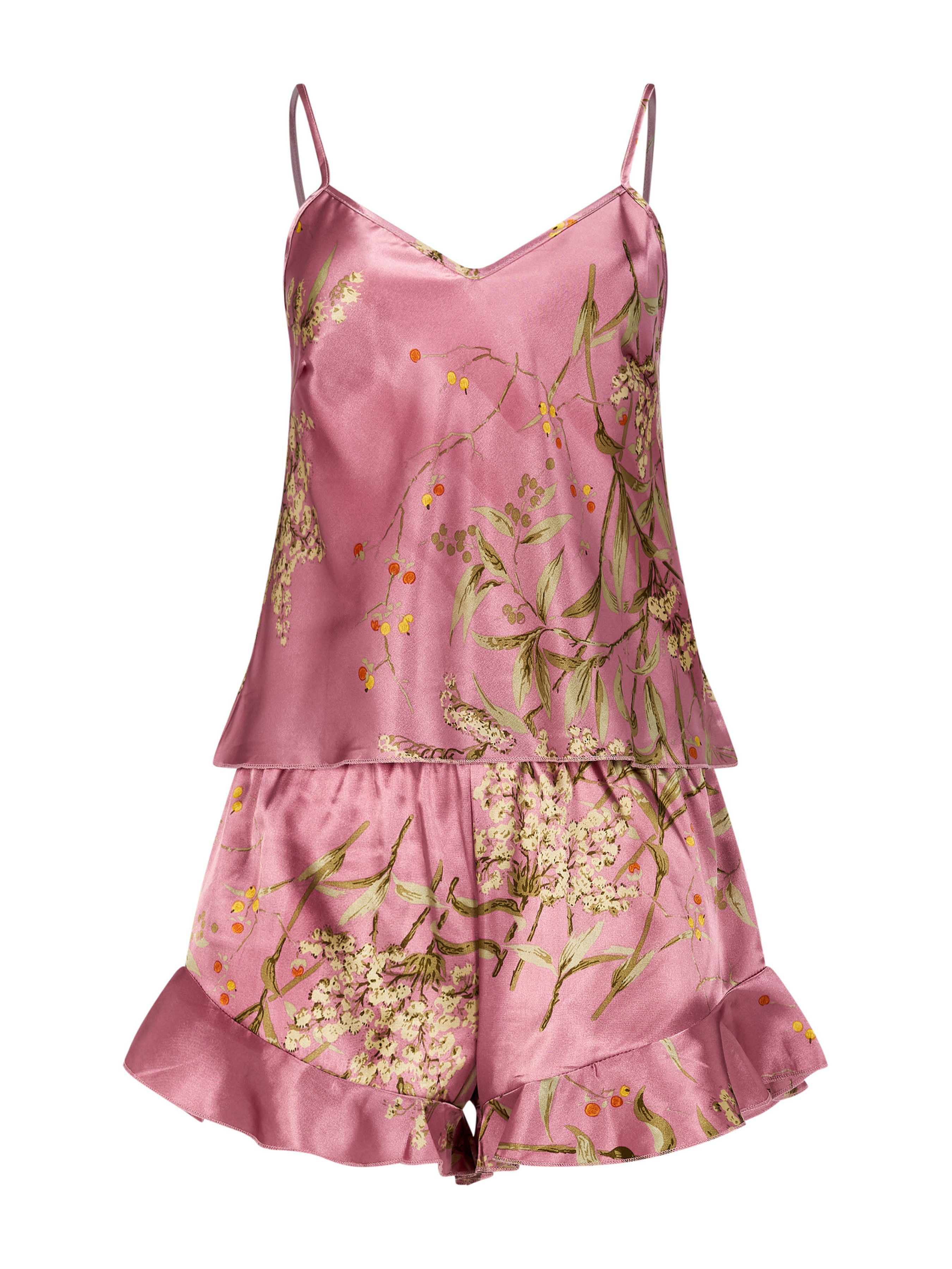 Elegant Love Shorty Loungewear: Pyjama mit Blumendruck - Nachtwäsche Set (S günstig online kaufen