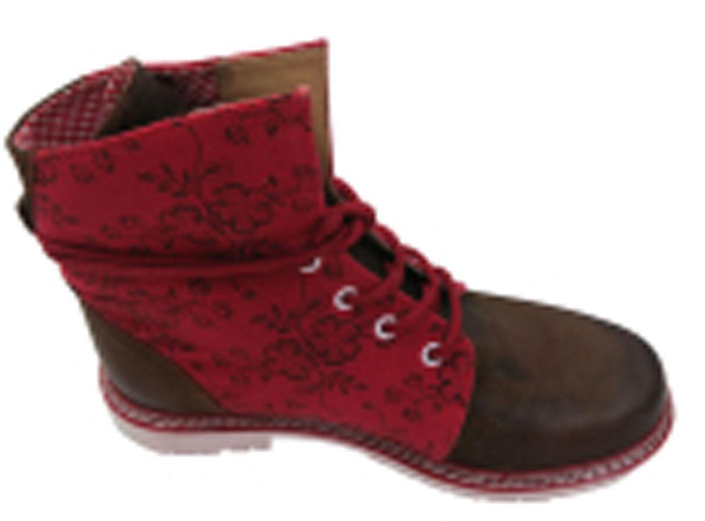 Steinnacher Bärbel Stiefel Janina Rot Rustik Schnürstiefel