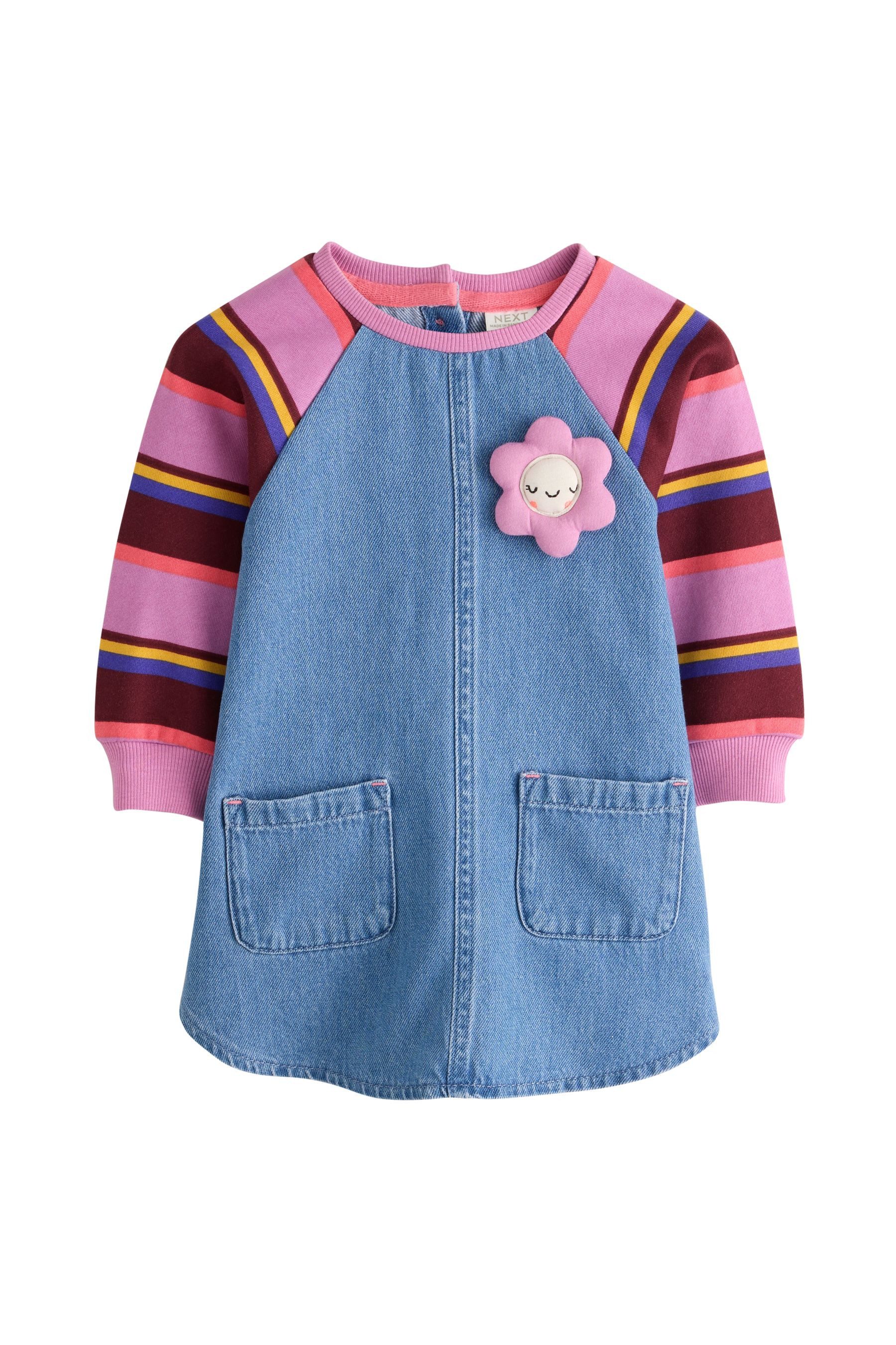 Next Jeanskleid Denim-Kleid mit Raglanärmeln (1-tlg)