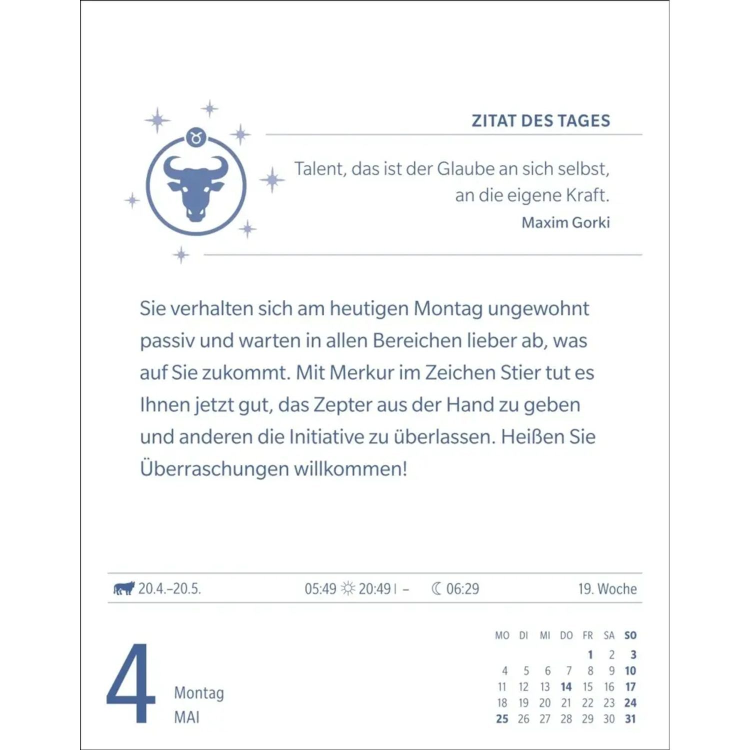 Harenberg Kalender Verlag Abreißkalender Stier Sternzeichenkalender 2026 - Tagesabreißkalender - Ihr...