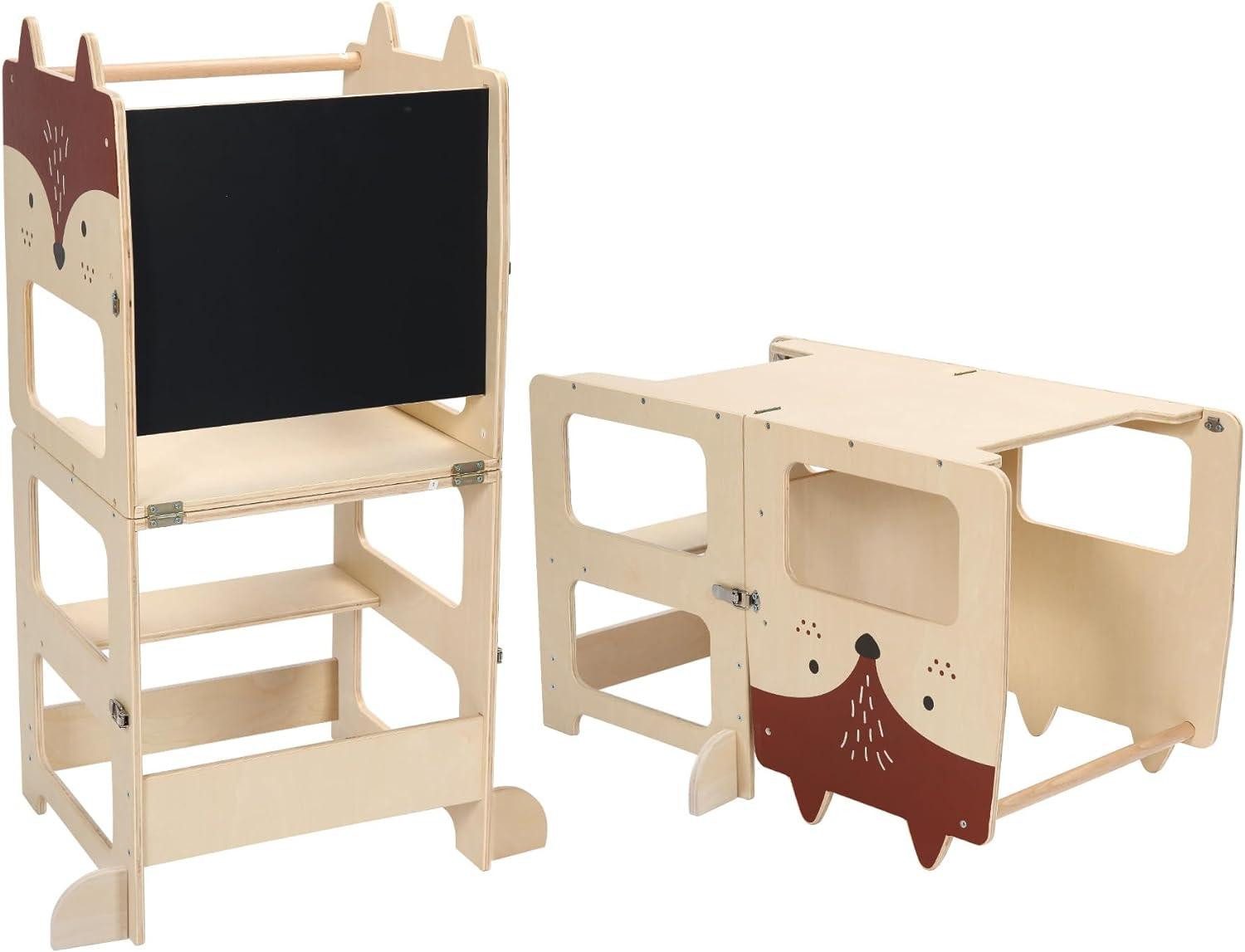 JEOBEST Stehhilfe Kleinkindturm, Lernturm, Stehturm, 3-in-1-Küchenhocker, günstig online kaufen