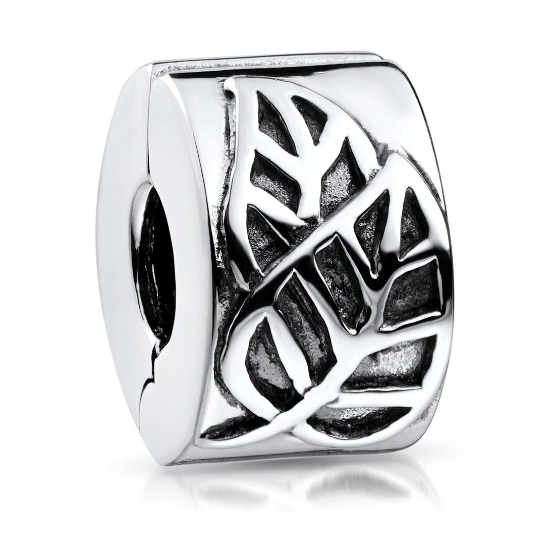 Bead Stopper Clip Blatt Design antik 90