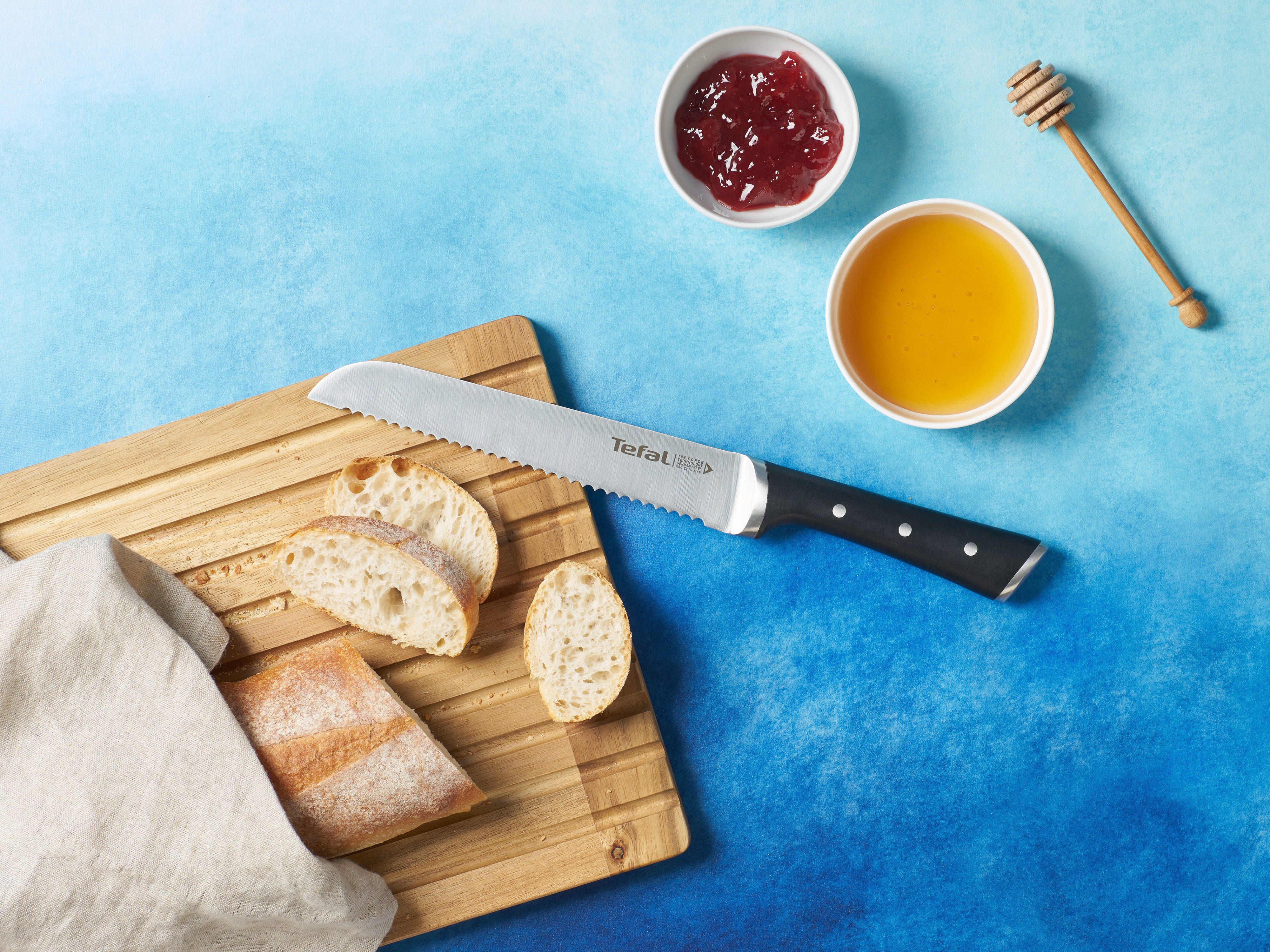 Tefal Brotmesser Ice Force, 20 cm, Eishärtungstechnologie, Klinge aus deutschem Edelstahl