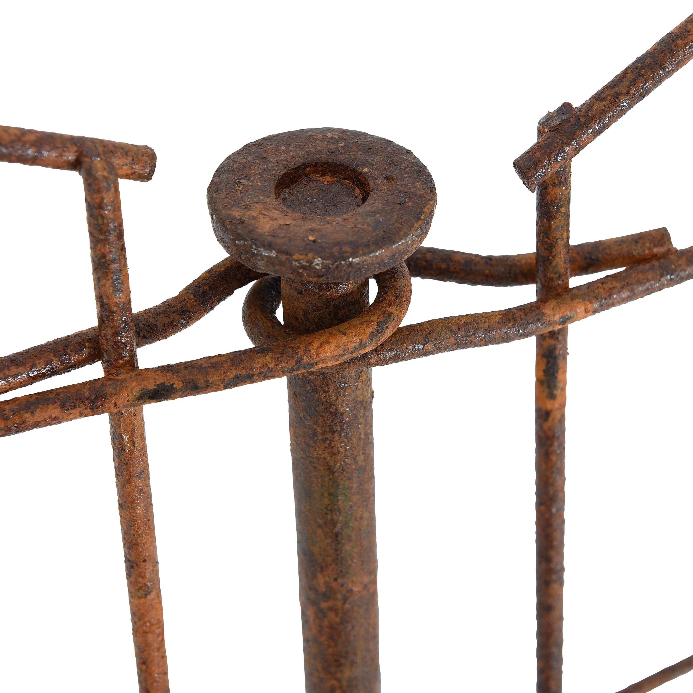 ESTEXO Gartenzaun Rost Teichzaun Gitterzaun 11tlg Set Steckzaun Metall Zaun Oberbogen