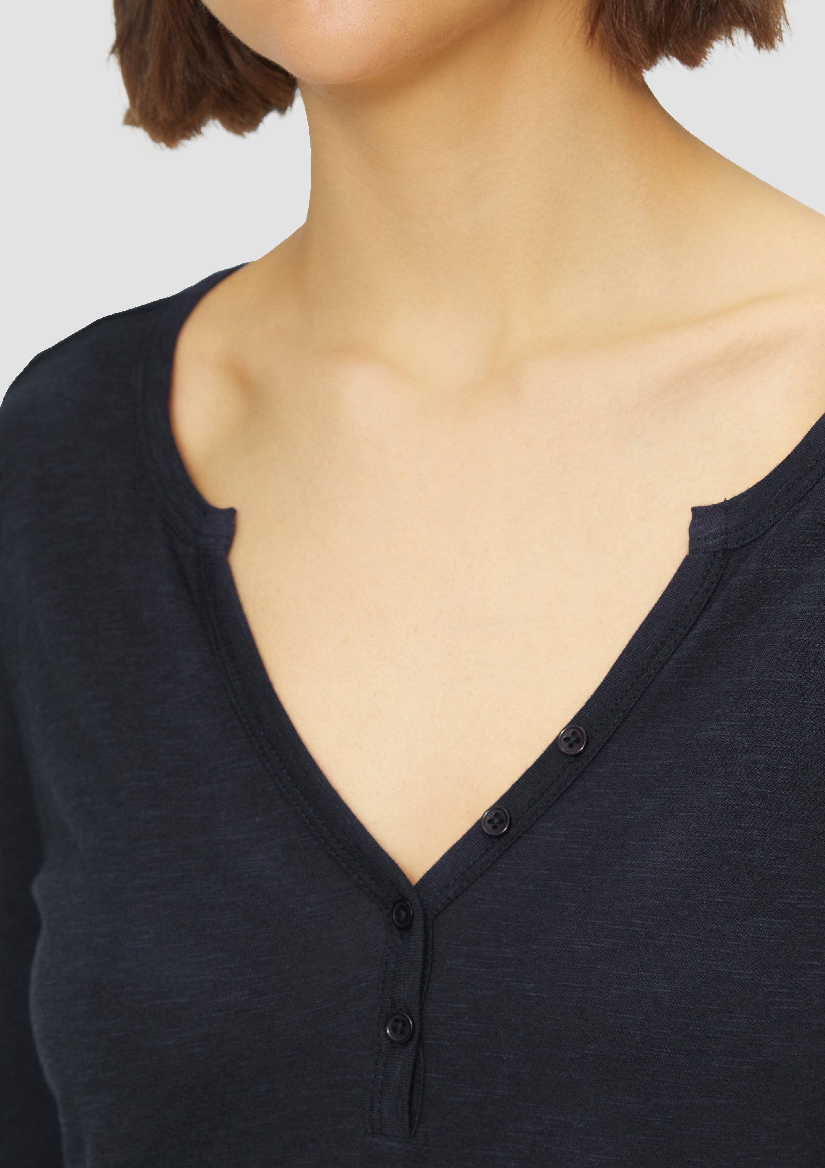s.Oliver Langarmshirt Langarmshirt mit Henley-Ausschnitt und günstig online kaufen