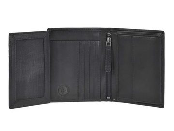 Greenburry Geldbörse Pure Black, Portemonnaie im Hochformat, 8 Kartenfächer, RFID Schutz, Herren