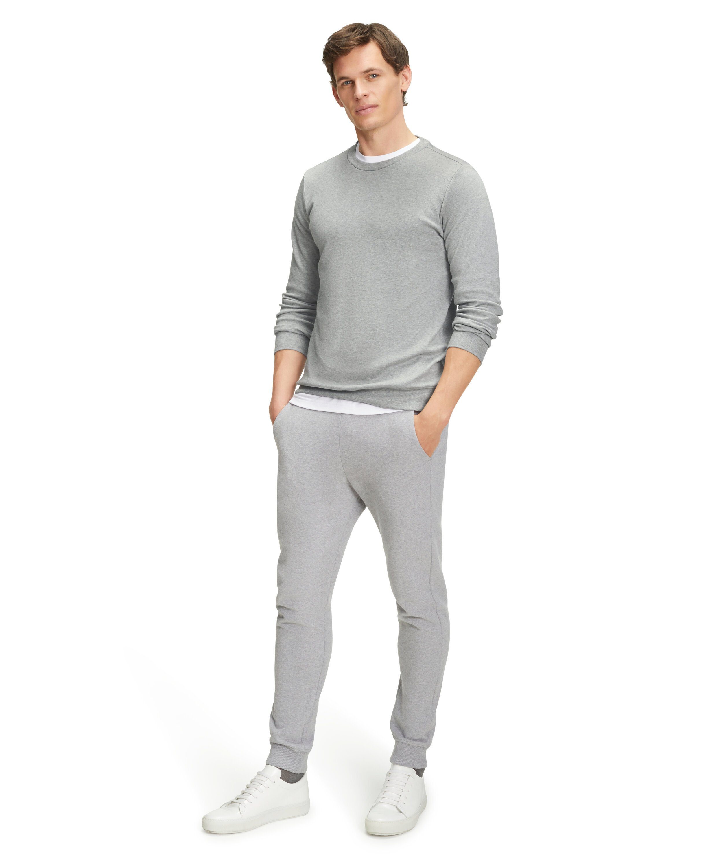 light Langarmshirt aus (1-tlg) Pima-Baumwolle hochwertiger FALKE grey (3400)
