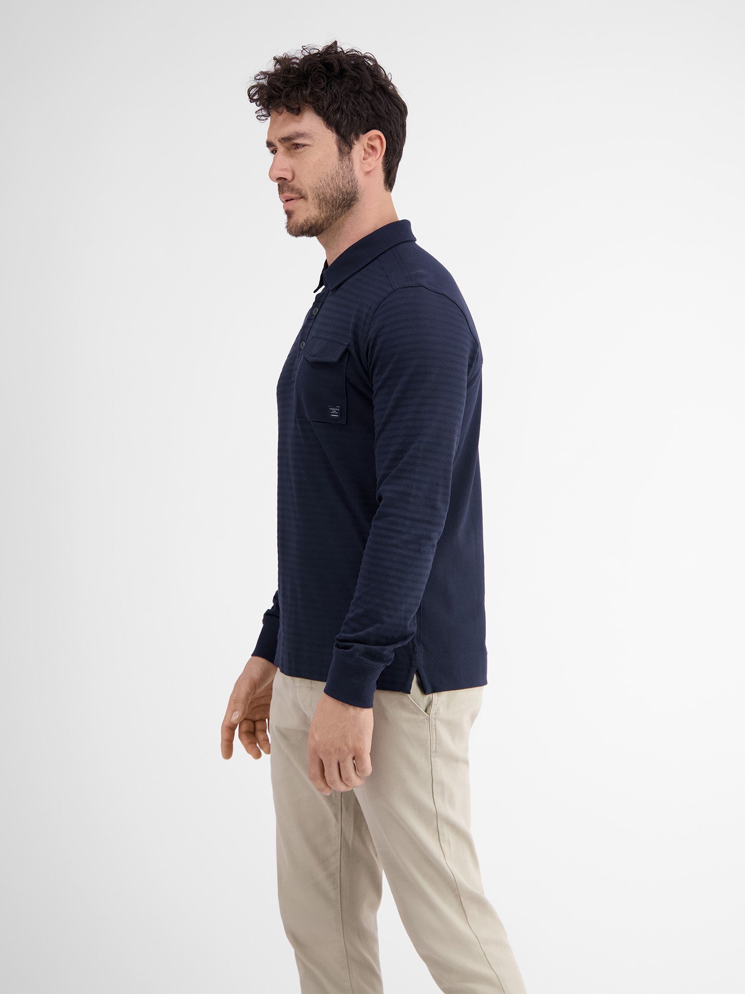 LERROS Langarm-Poloshirt Longsleeve-Polo, gestreift