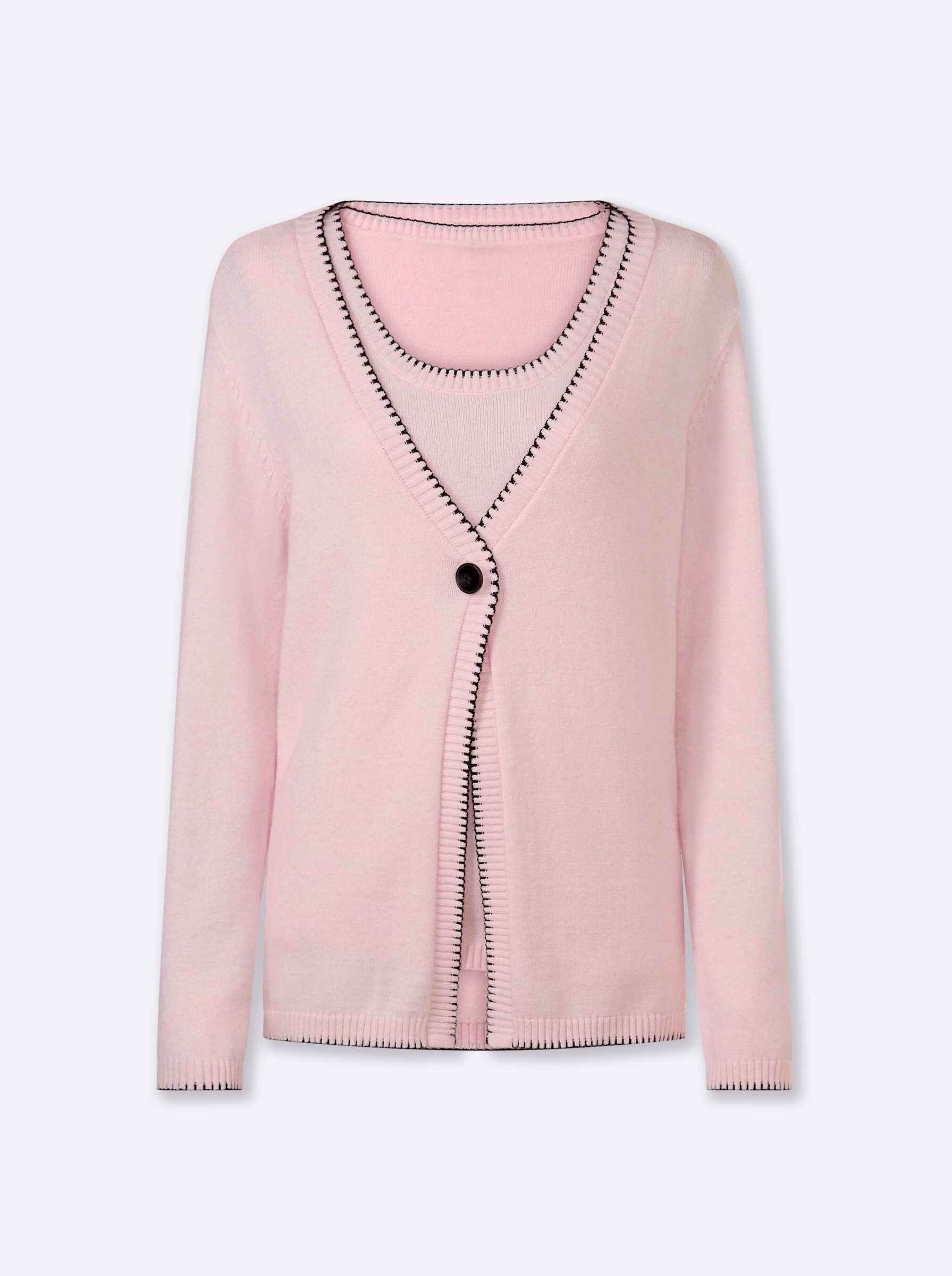 heine Strickjacke Twinset Langarm Feinstrick