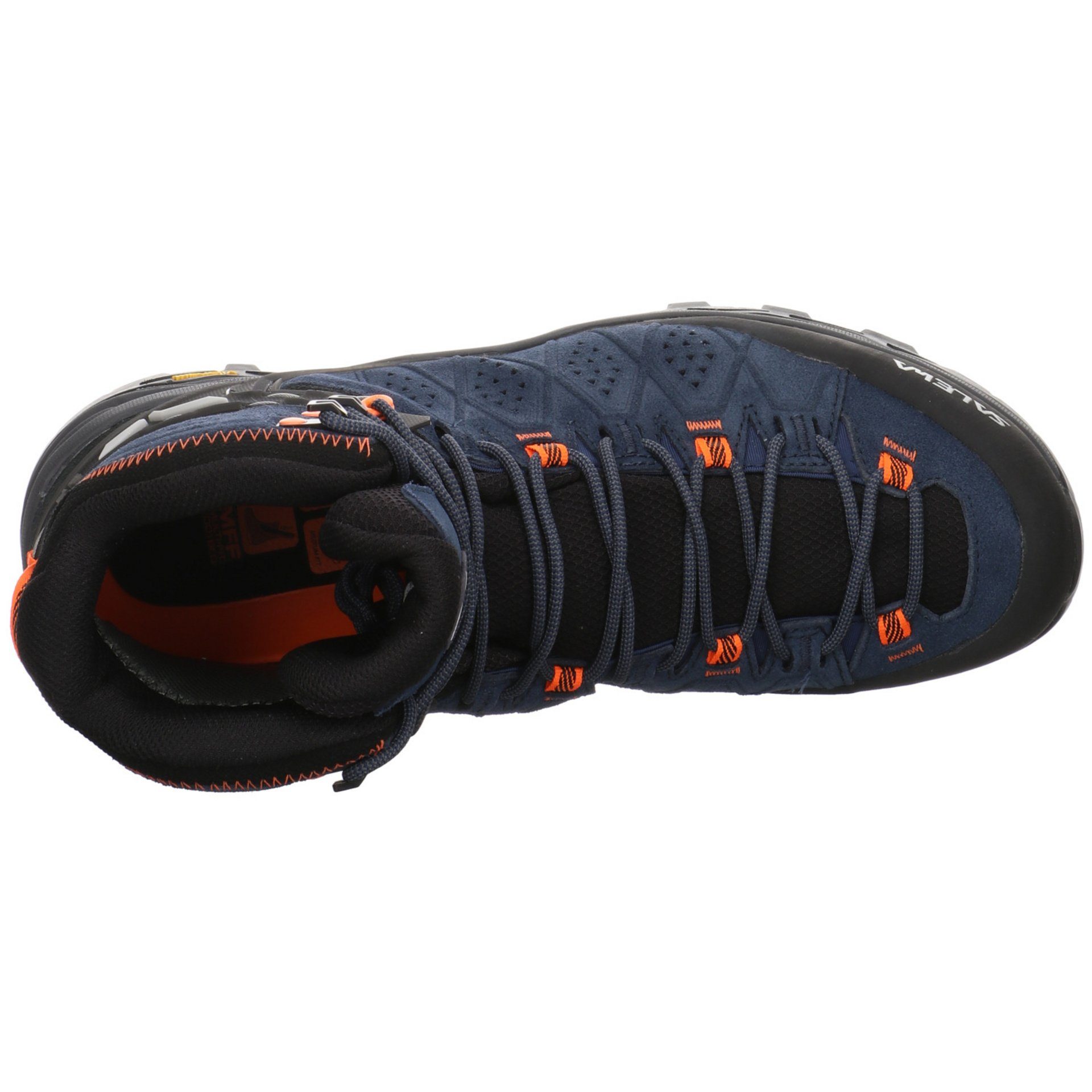 Salewa Herren Outdoor Schuhe Outdoorschuh Mate Outdoorschuh Leder-/Textilkombination Oran Denim/Fluo Mid Dark Alpe