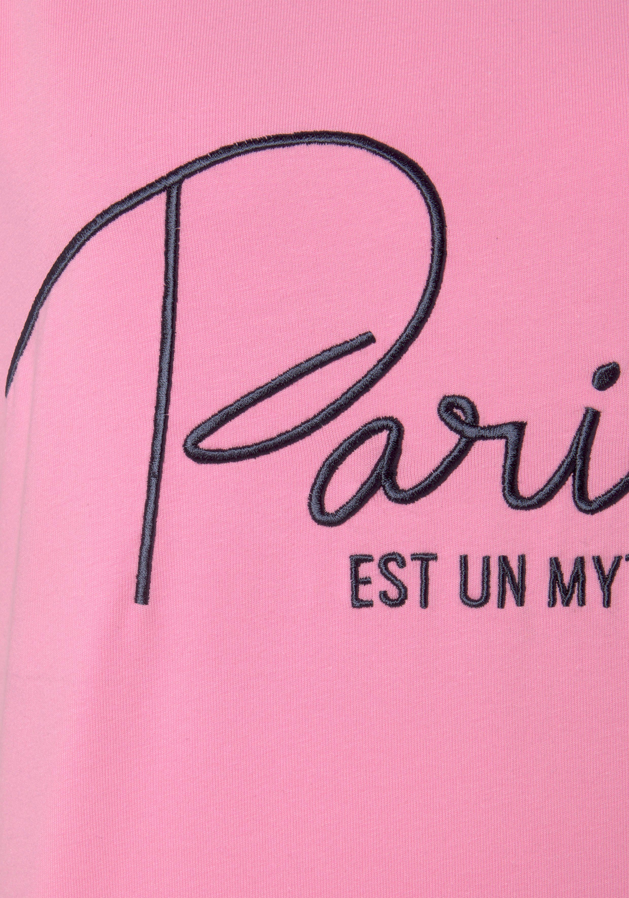 Vivance Kurzarmshirt T-Shirt mit Stickerei, Loungewear