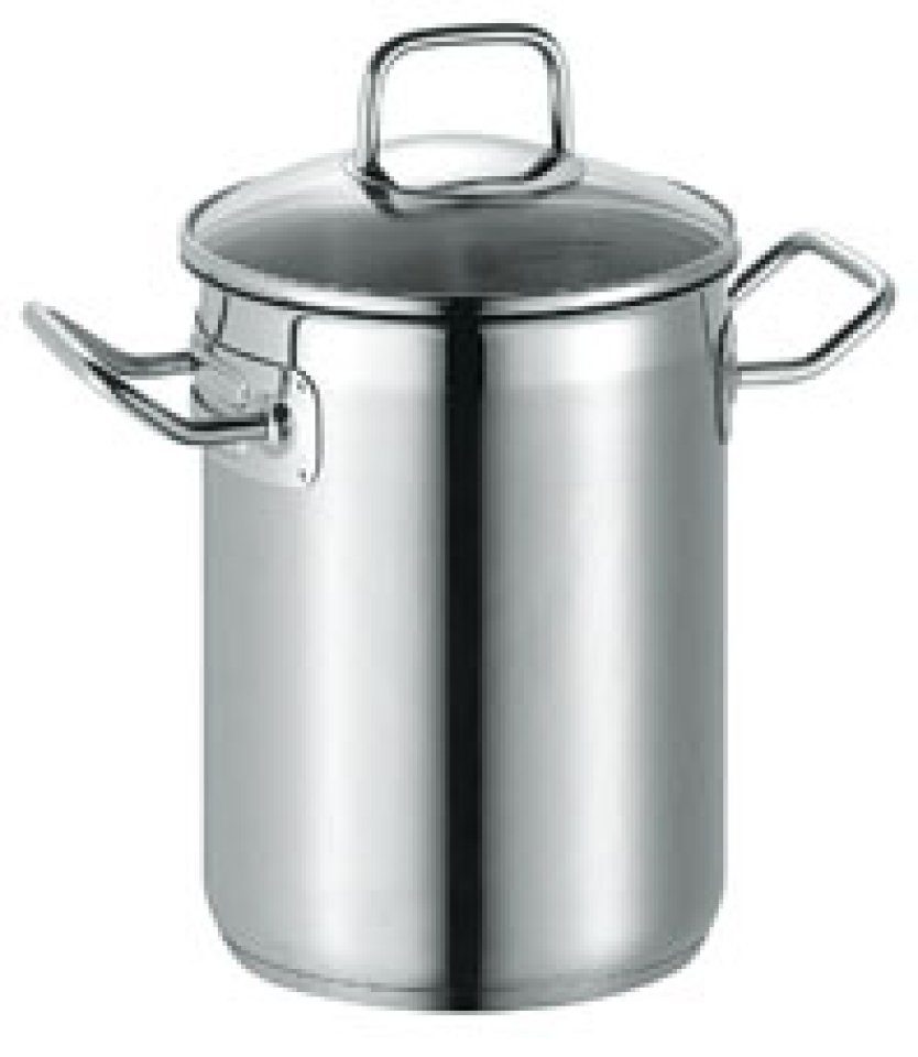 SCHULTE-UFER Spargeltopf Profi-Star, Edelstahl (Set, 1 x Topf, 1 x Deckel, 1 x teilbarer Korbeinsatz), Spülmaschinengeeignet, Edelstahl, 18 cm Durchmesser