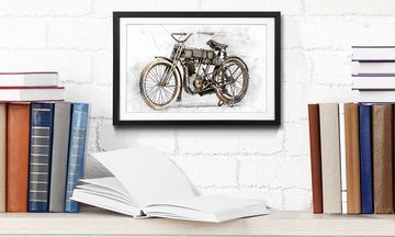 WandbilderXXL Bild mit Rahmen Davidson Start, Motorrad, Wandbild, in 4 Größen erhältlich