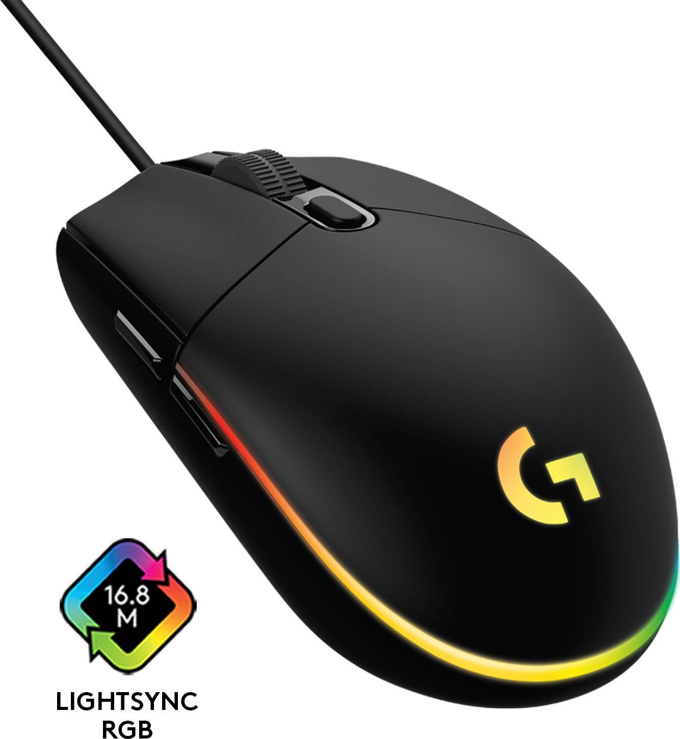 Logitech G203 (kabelgebunden, schwarz LIGHTSYNC Gaming-Maus dpi) 1