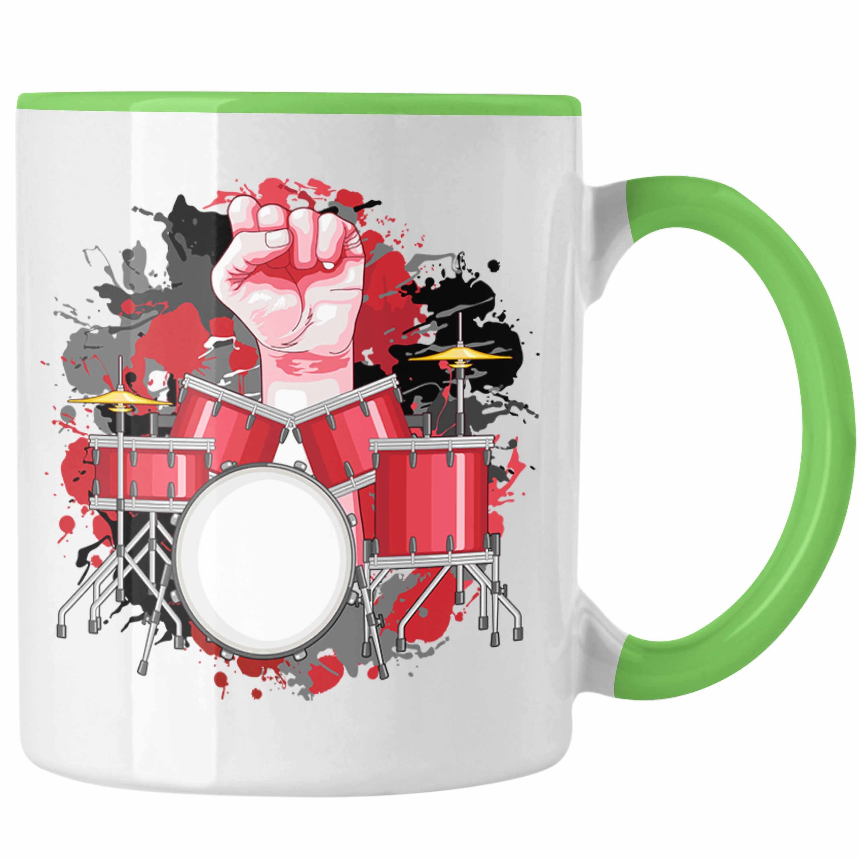 Trendation Tasse Schlagzeug Tasse Geschenk für Schlagzeug-Spieler zum Geburtstag oder W Grün