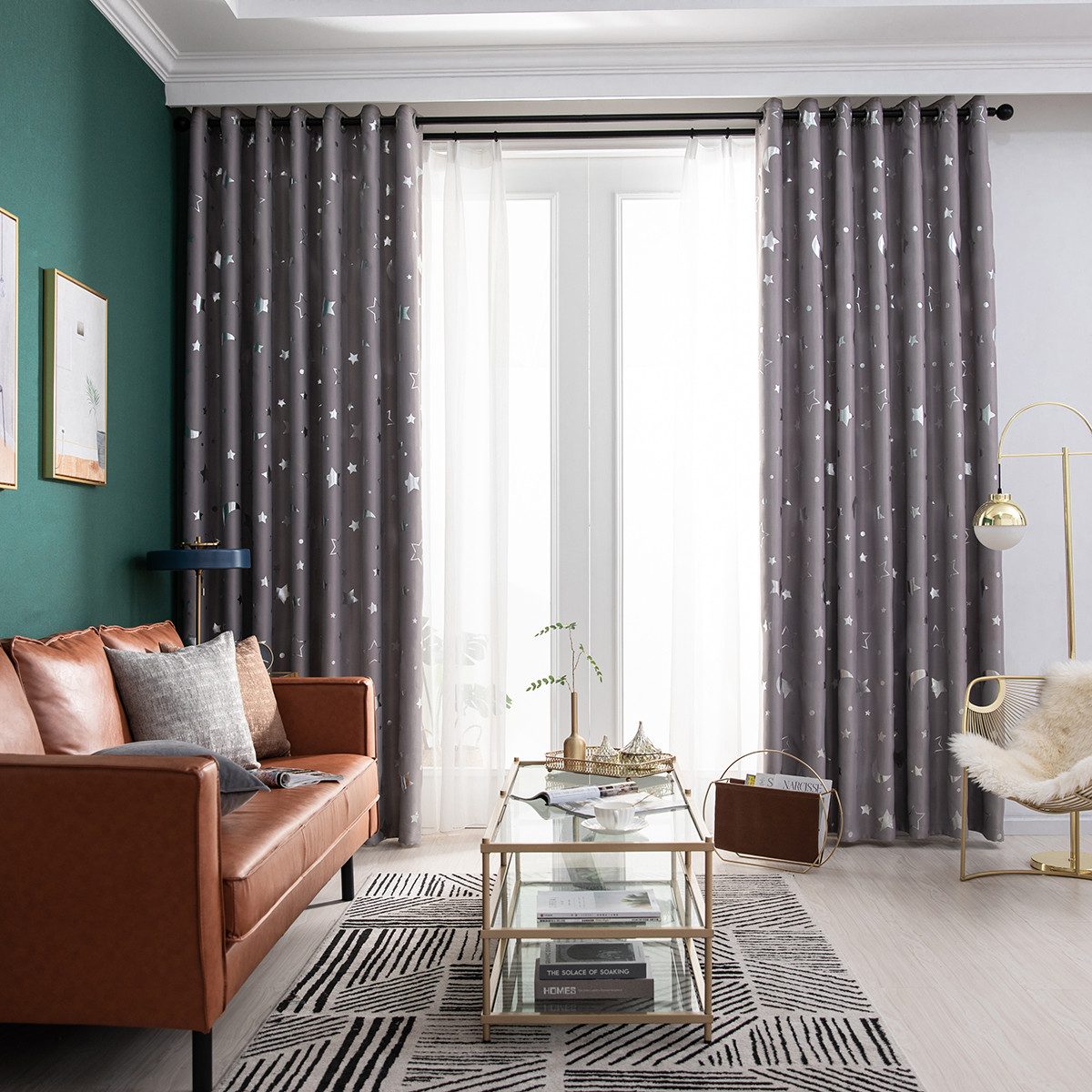 BYSURE Vorhang (2 St), Vorhang Mond Sternenvorhänge 2 Stück mit Ösen günstig online kaufen