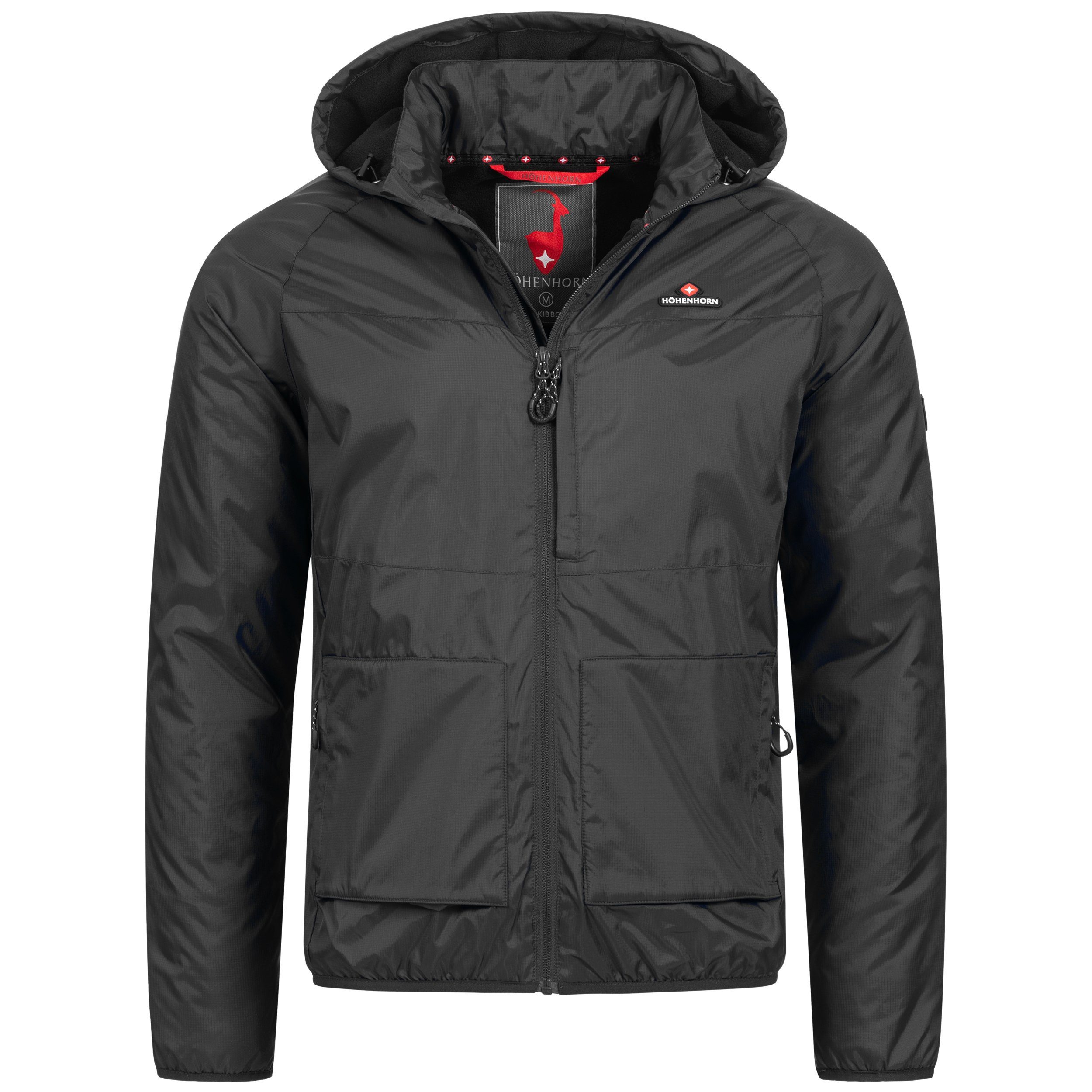 Höhenhorn Windbreaker Skibbo Herren Jacke Freizeitjacke Gefüttert Übergangsjacke Schwarz