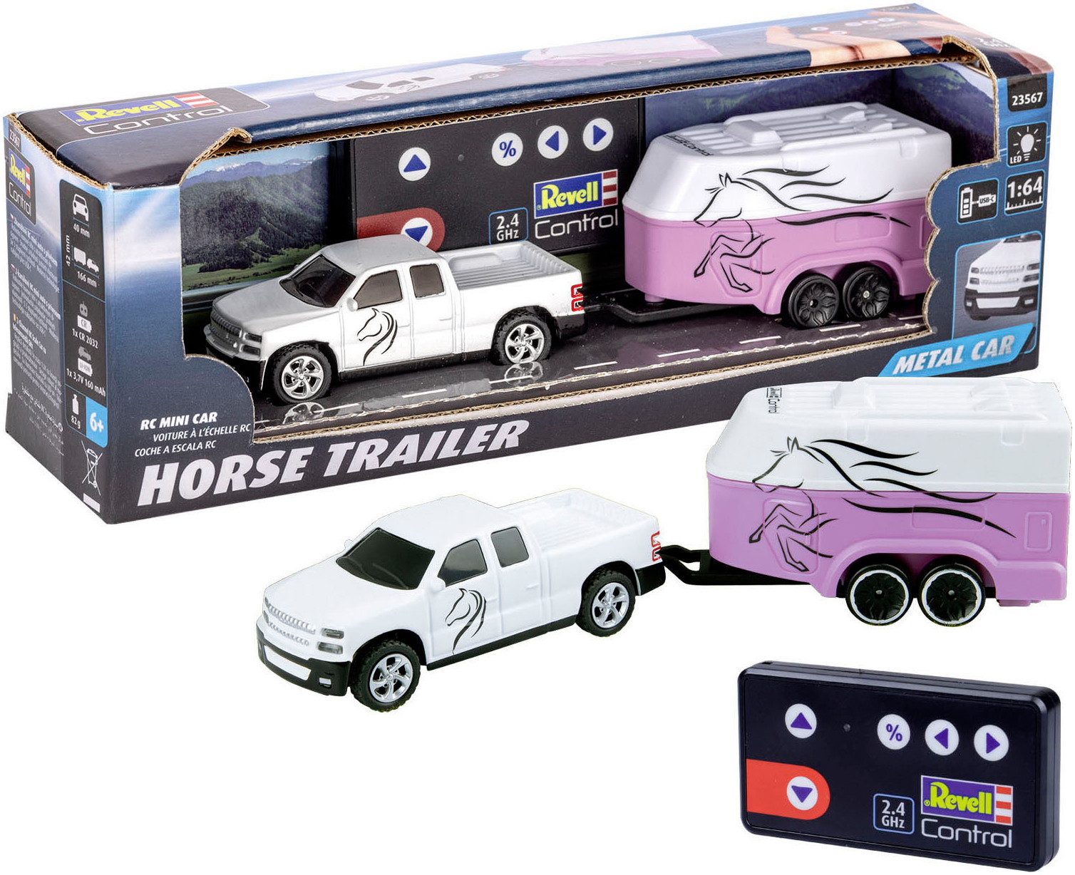 Revell® RC-Auto Revell® control, Mini RC Car mit Pferdetransporter, 2,4 GHz