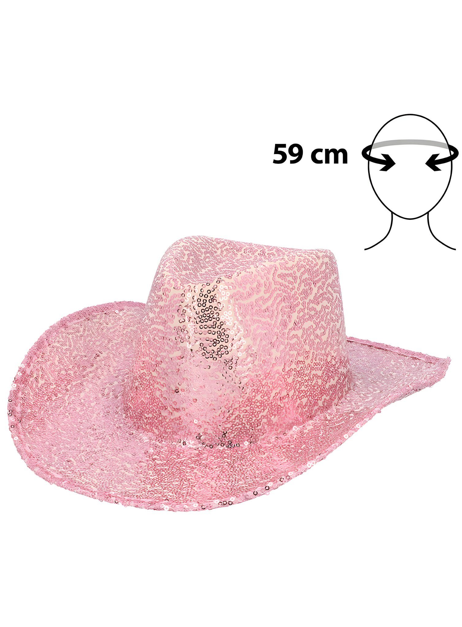 Boland Kostüm Cowboyhut Glitzer Rodeo rosa, Für den glanzvollen Ritt zum nächsten Festival!