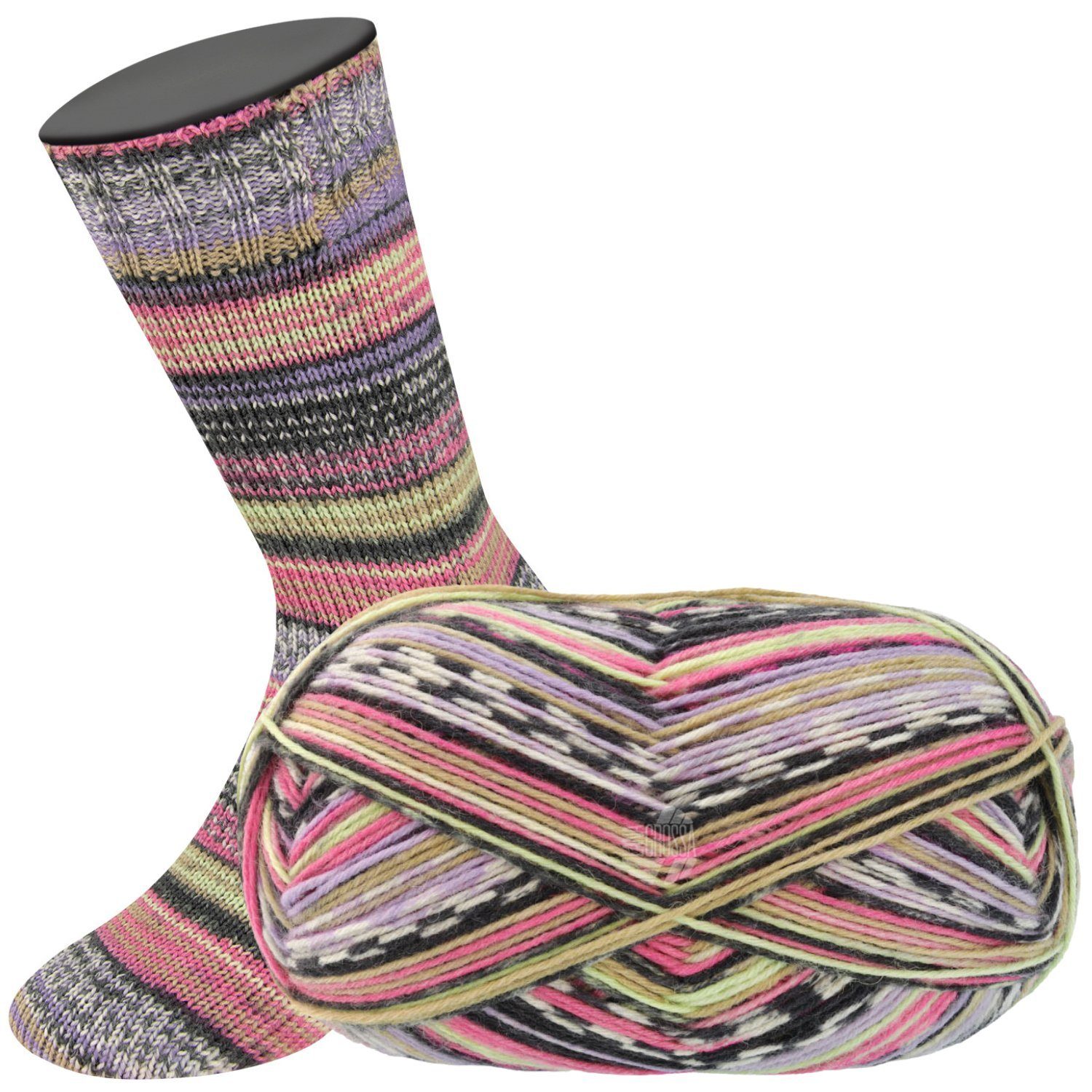 LANA GROSSA MEILENWEIT 150 g NOBLE Häkelwolle, 390 m (strapazierfähige und warme 6-fach Sockenwolle), 150 g