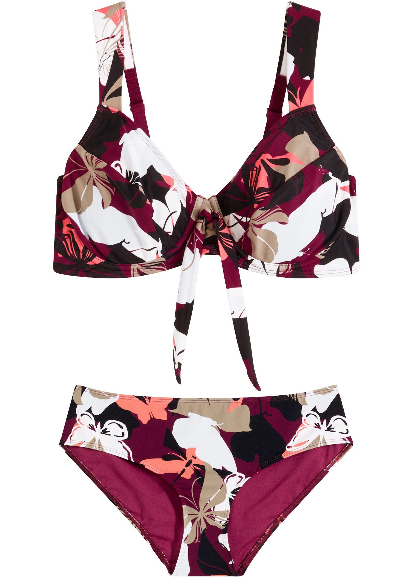 bonprix Bügel-Bikini (Set) mit gepolsterten Trägern, Minimizer-Bügel-Bikini, sportlicher Stil