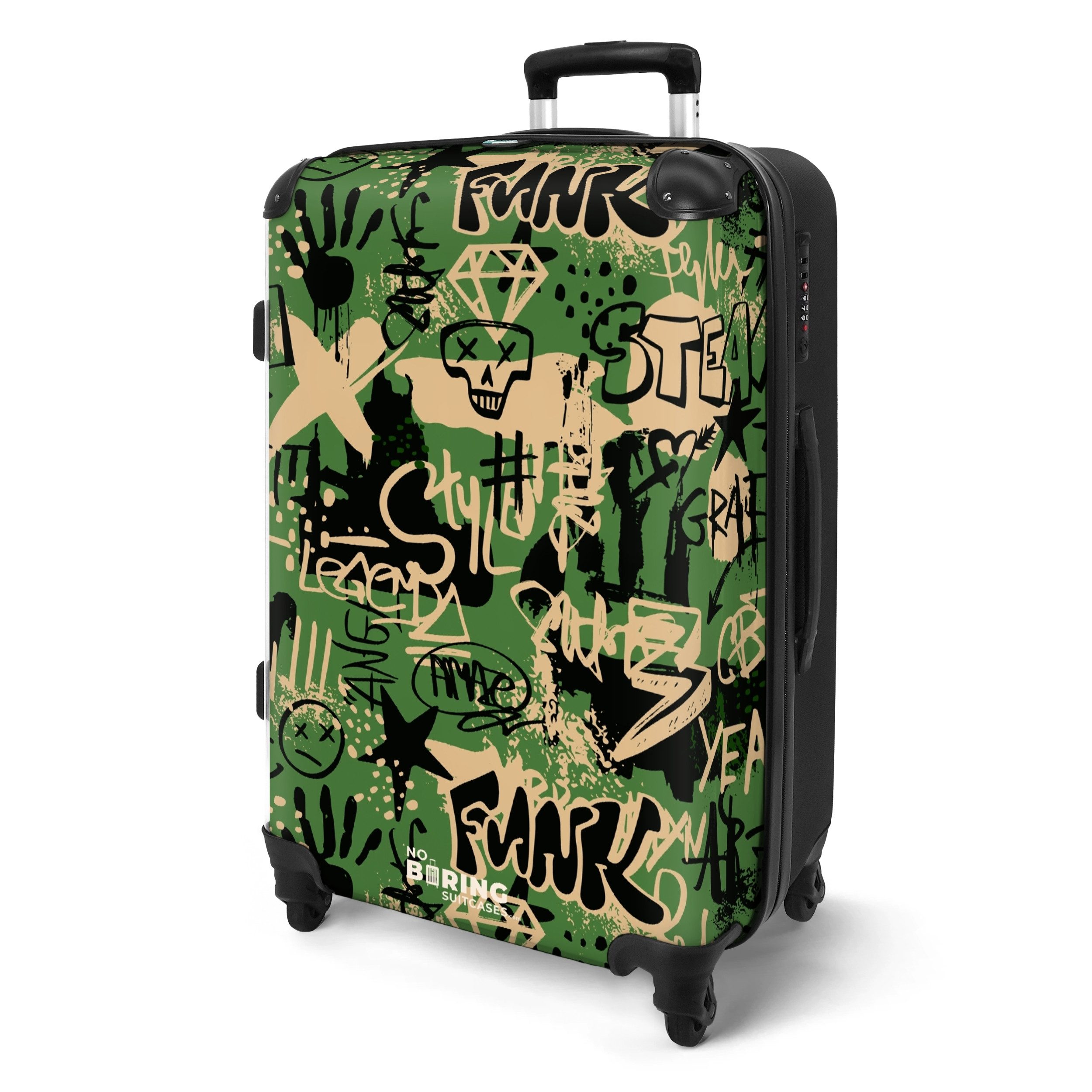 NoBoringSuitcases.com© Hartschalen-Trolley Graffiti in Tarnfarben 67 günstig online kaufen