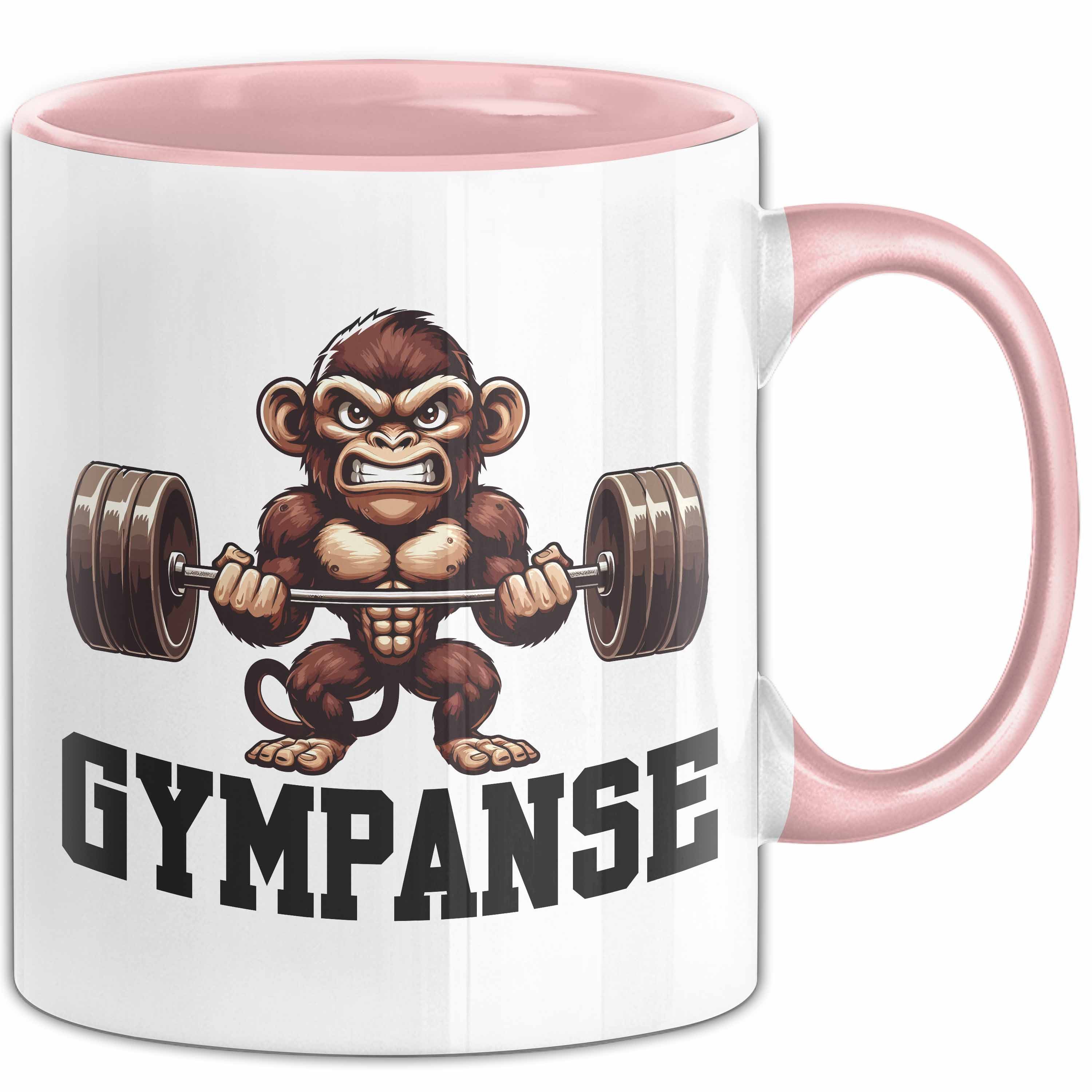 Trendation Tasse Gympanse Tasse Fitness Gym Affe Schimpanse Bodybuilding