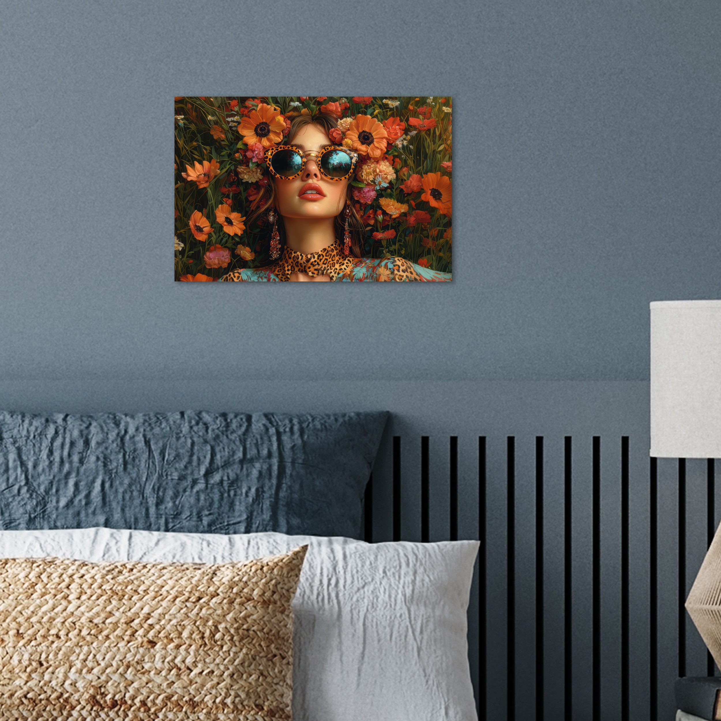 MuchoWow Poster Frauen - Blumen - Modern - Brille - Abstrakt, (1 St), Poster ohne Rahmen, Wandbild, Wandposter, 30x20 cm – Bild 4 von 5