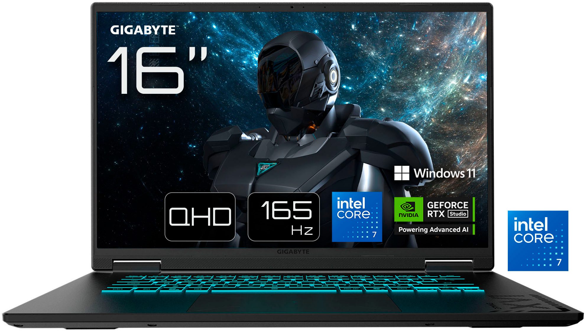 Gigabyte A16 PRO DYHG5DECC4SH Gaming-Notebook (40,6 cm/16 Zoll, Intel Core 7 240H, GeForce RTX 5080, 32 GB, 1000 GB SSD)