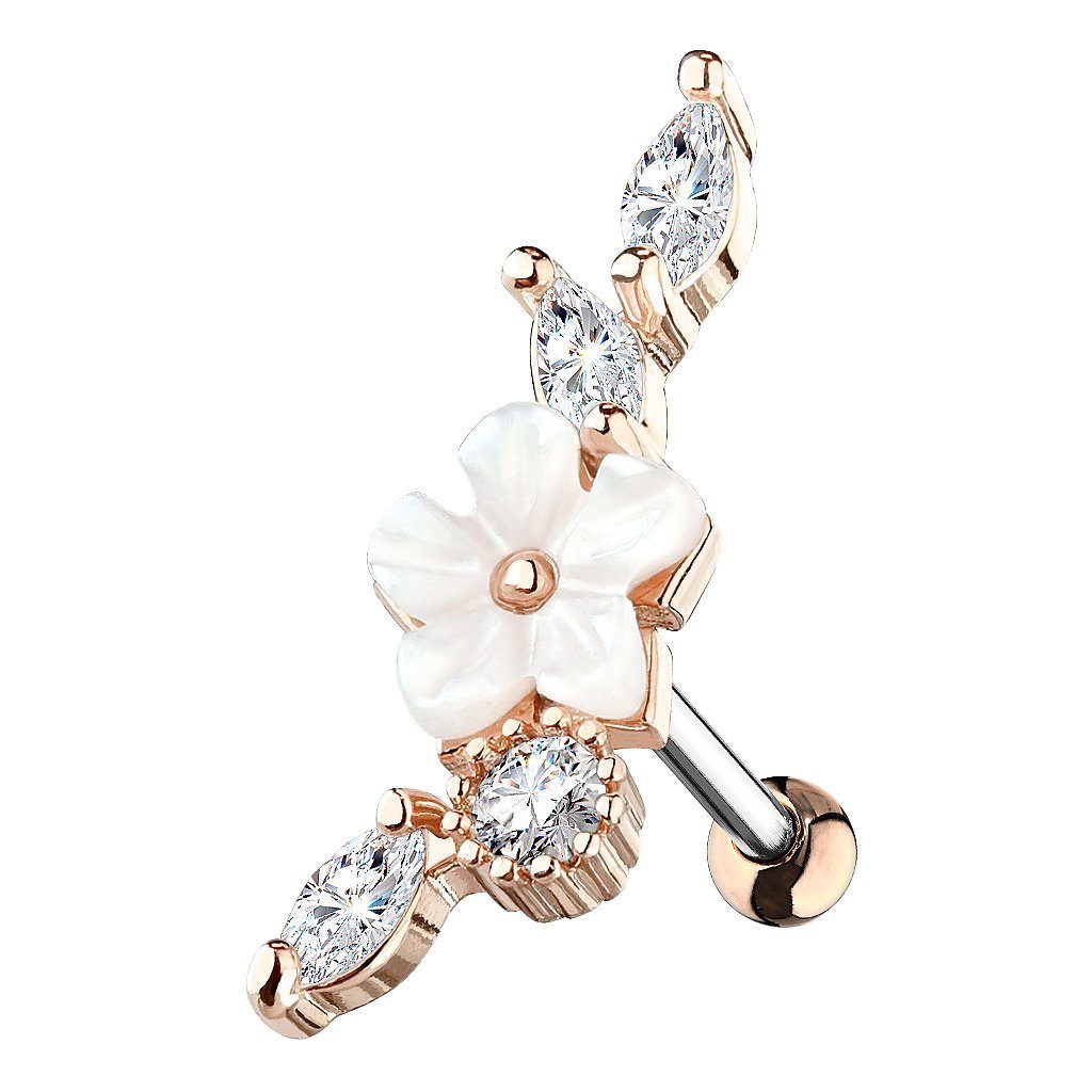 Taffstyle Piercing-Set Knorpel Ohrstecker Vintage Blume mit Kristallen, Tra günstig online kaufen