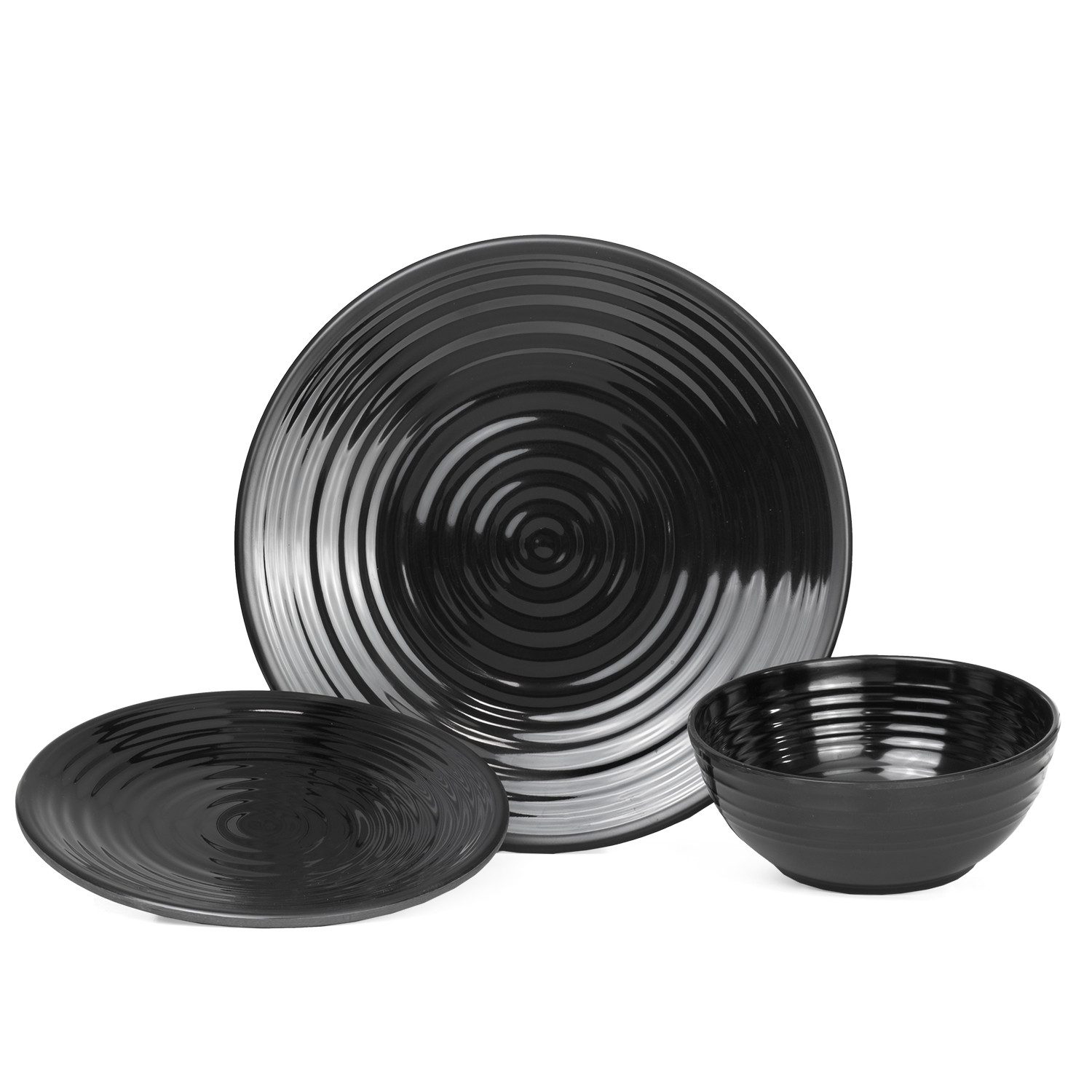 Geschirr-Set Camping Geschirr Stone Black 3-teilig