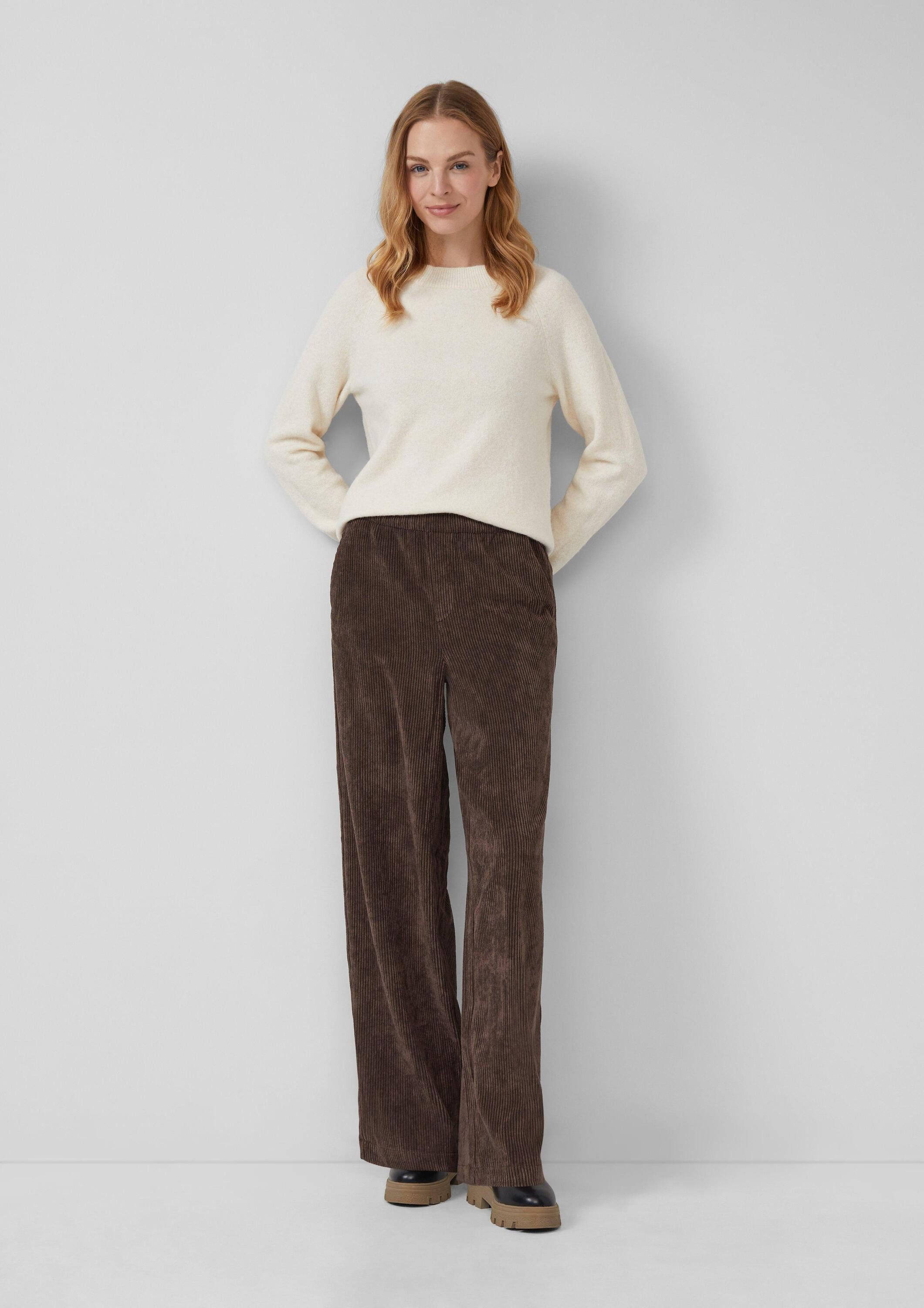 s.Oliver Chinos Hose Cordhose mit Elastikbund und Wide Leg günstig online kaufen