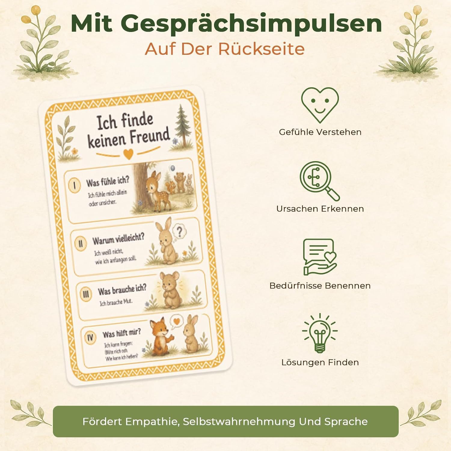 AIMAX Lernspielzeug Gefühlskarten Kinder 50 Karten Emotionen Lernkarten (50-St) – Bild 4 von 5