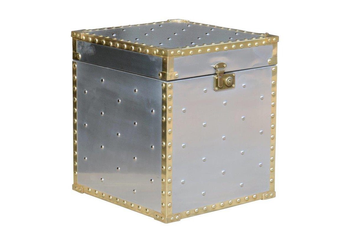 Koffer Möbel Flieger - Truhe Vintage Beistelltisch Luxus - Designer Padrino Casa Beistelltisch Truhe / Deco Aluminium Art