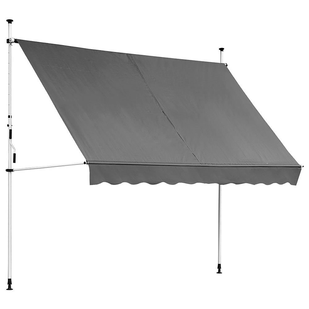 Klemmmarkise LED Klemmmarkise 150-400cm Balkon Markise Sonnenschutz versch. Farben