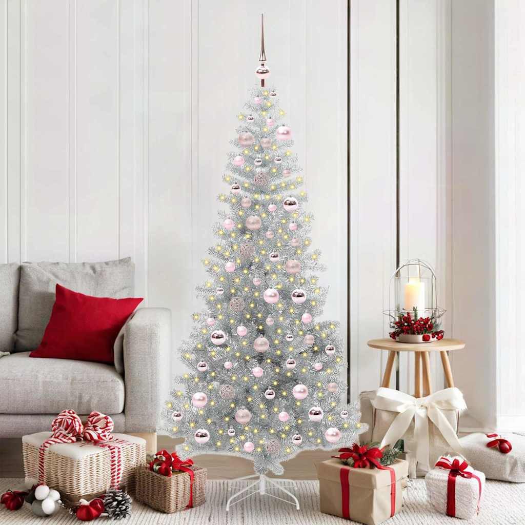 vidaXL Künstlicher Weihnachtsbaum vidaXL Weihnachtsbaum Silber 180 cm PET