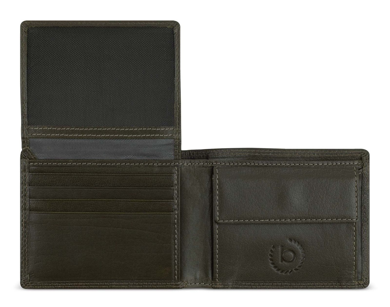bugatti Geldbörse Wallet With Flap 8CC, aus echtem Büffelleder mit RFID-Blocker Schutz