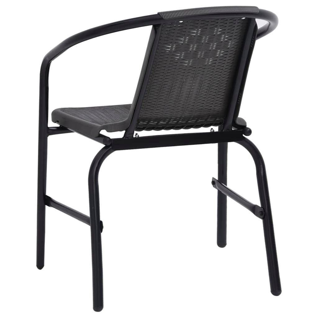 und Stahl 4 Stk 110 Ter vidaXL Gartenstühle Kunststoff kg Sessel Gartenstuhl Rattan-Optik