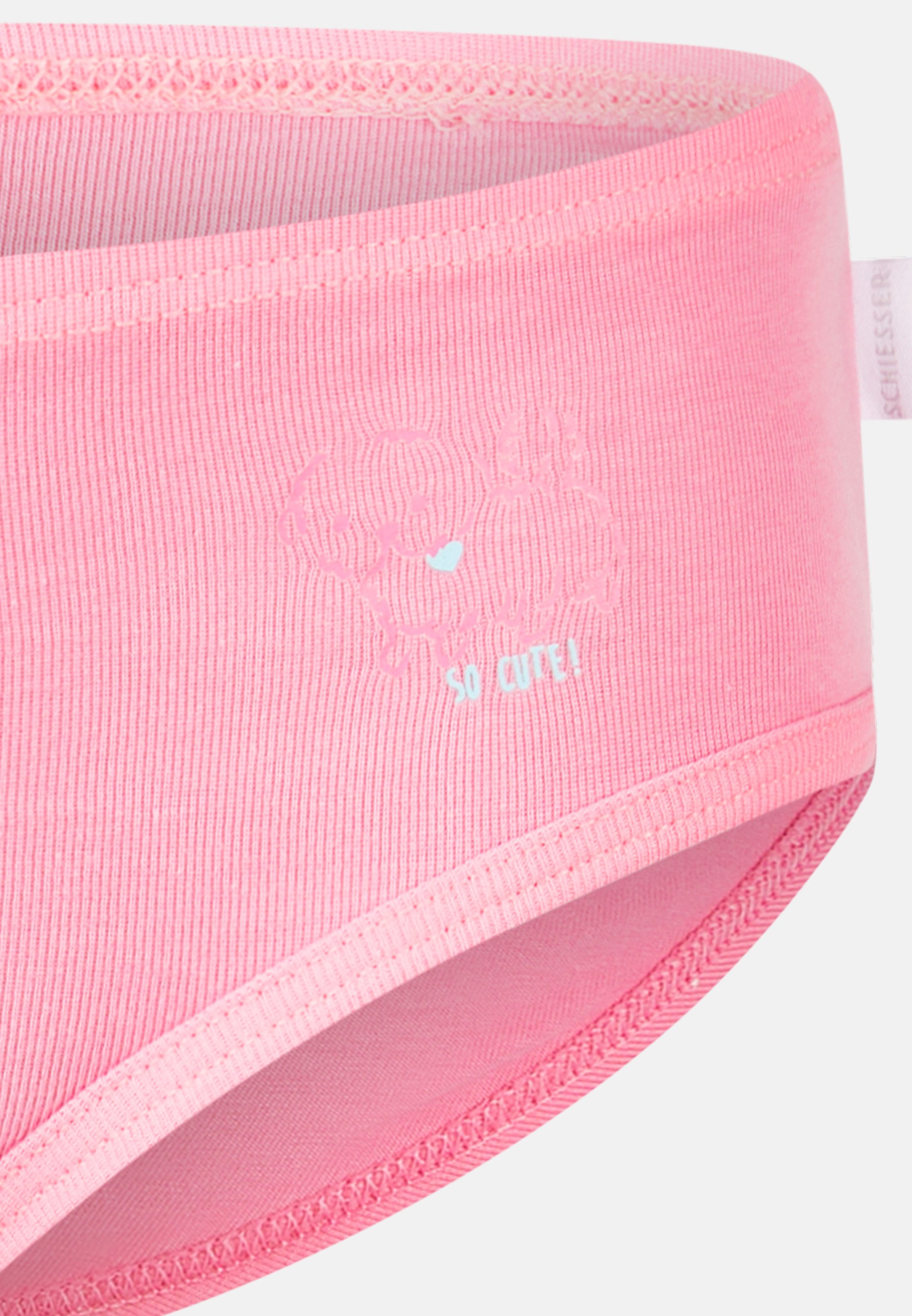 Schiesser Hüftslip 6er Pack Kids Girls Feinripp Organic Cotton (Spar-Set, 6-St) Slip - Baumwolle - Mit softem Bund - ohne Zwicken und Kneifen