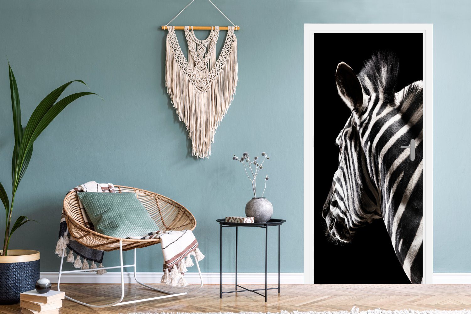 MuchoWow Türtapete Zebra - Wilde cm für bedruckt, Tür, Matt, St), (1 75x205 Fototapete - Muster, Türaufkleber, Tiere