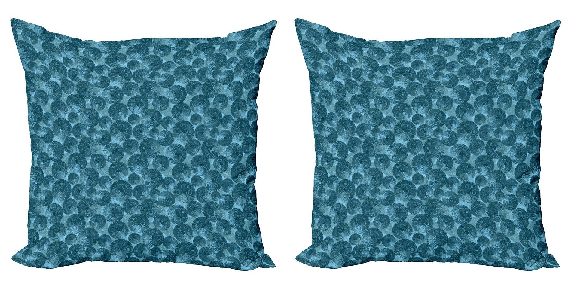 Kissenbezüge Modern Accent Doppelseitiger Digitaldruck, Abakuhaus (2 Stück), Blau Kreis-Punkte Abgerundete Tile