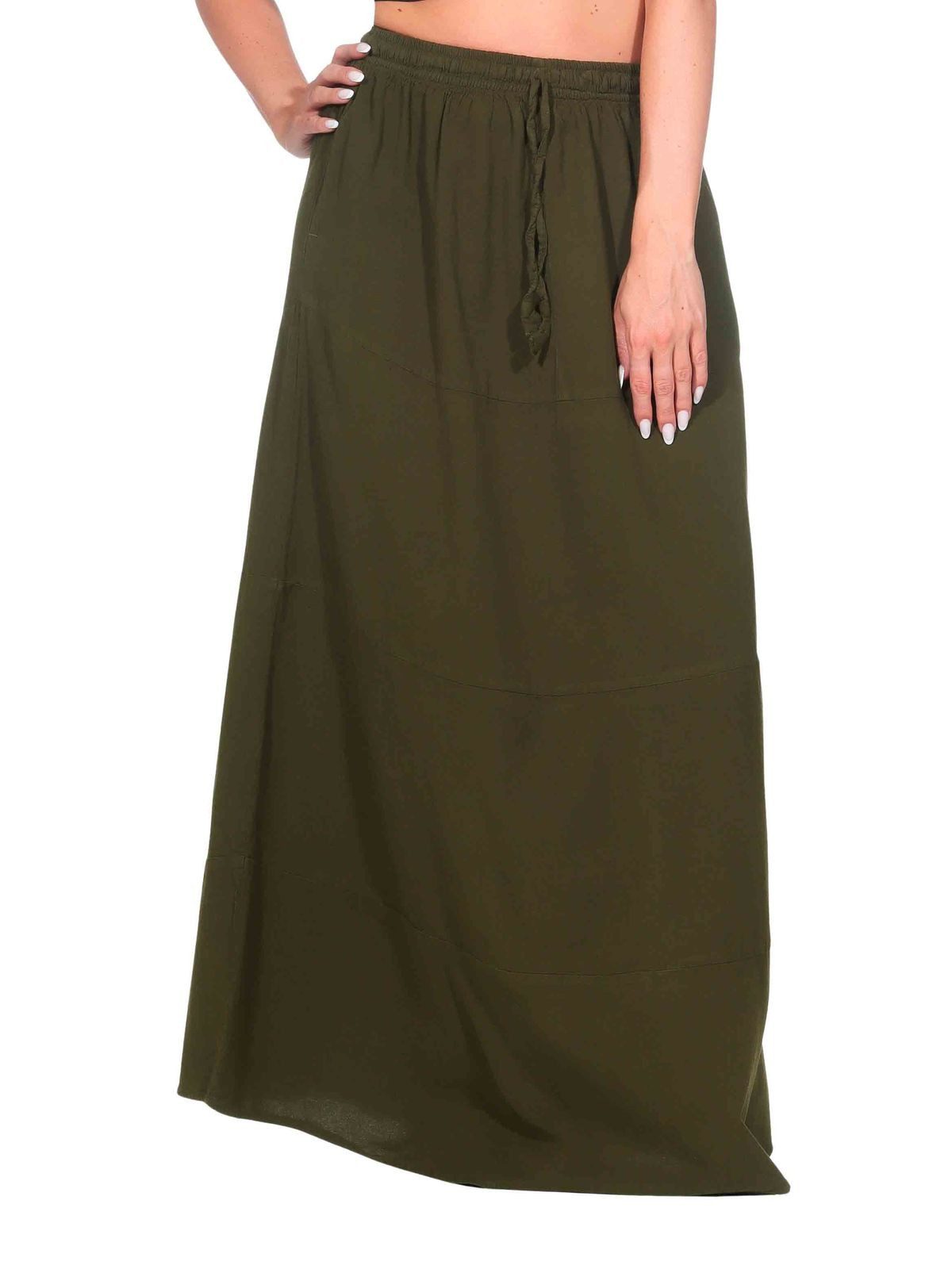 KUNST UND MAGIE Maxirock Sommerrock Damen Rock Baumwolle – Boho Maxirock elastische Taille – Bild 2 von 5
