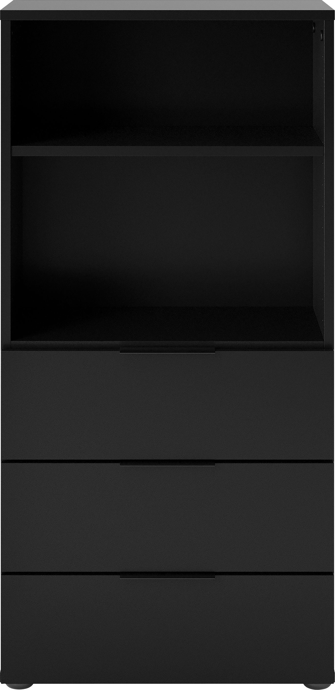 FMD Kommode Dark, mit 3 Schubladen, verstellbare Einlegeböden, Breite ca. 50 cm