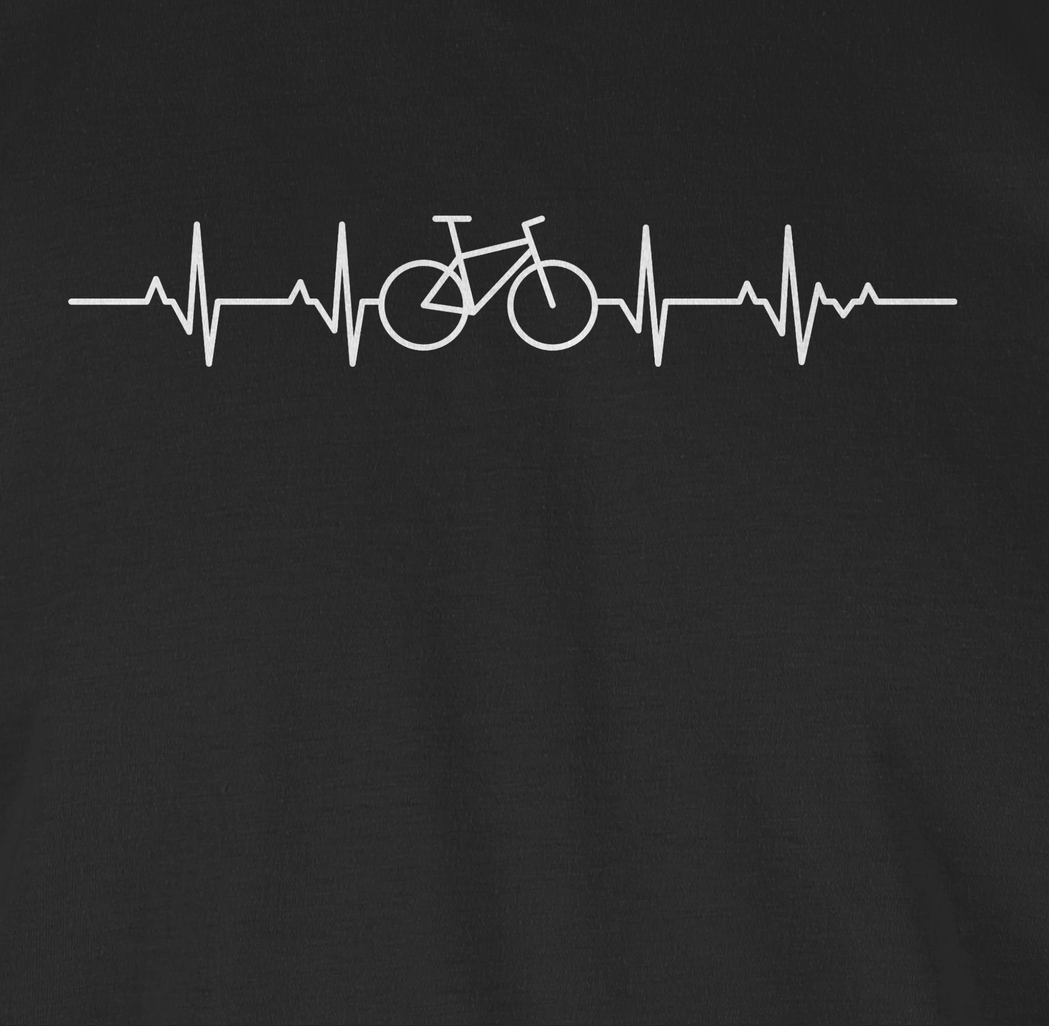 Mountainbiker Fahrzeuge Geschenk Fahrrad T-Shirt Shirtracer Schwarz Herzschlag Rad 02